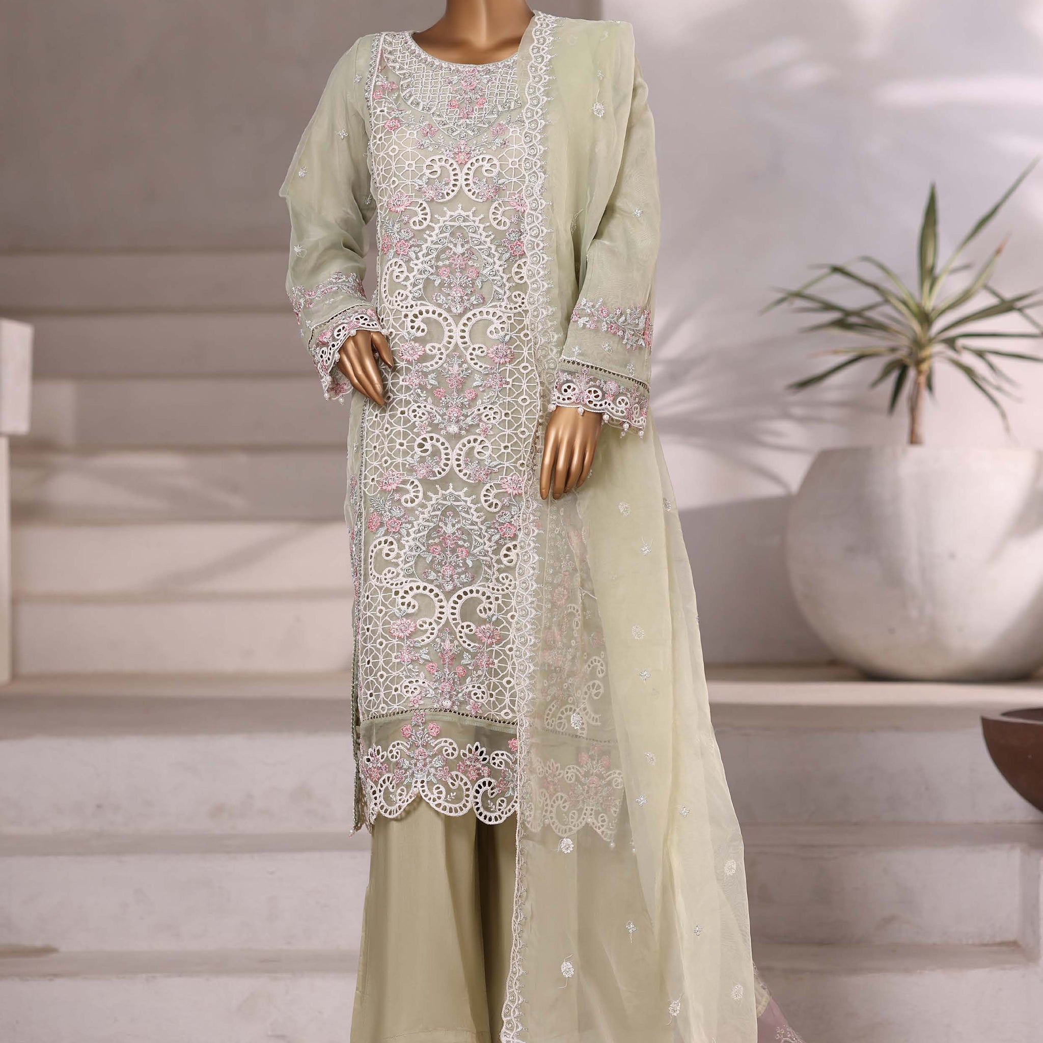 SADABAHAR LUXURY FORMAZ FESTIVE MAHPARA VOL-18 ORGANZA "EMBROIDERED 3 PIECE STITCHED COLLECTION 2025 D-05