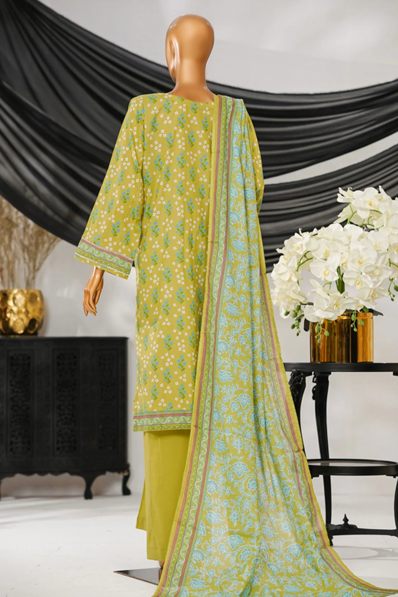 Intermix Thread & Needle By HZ Stitched 3 Piece Emb Cambric Collection'2025-POEL-3P-010-Pista