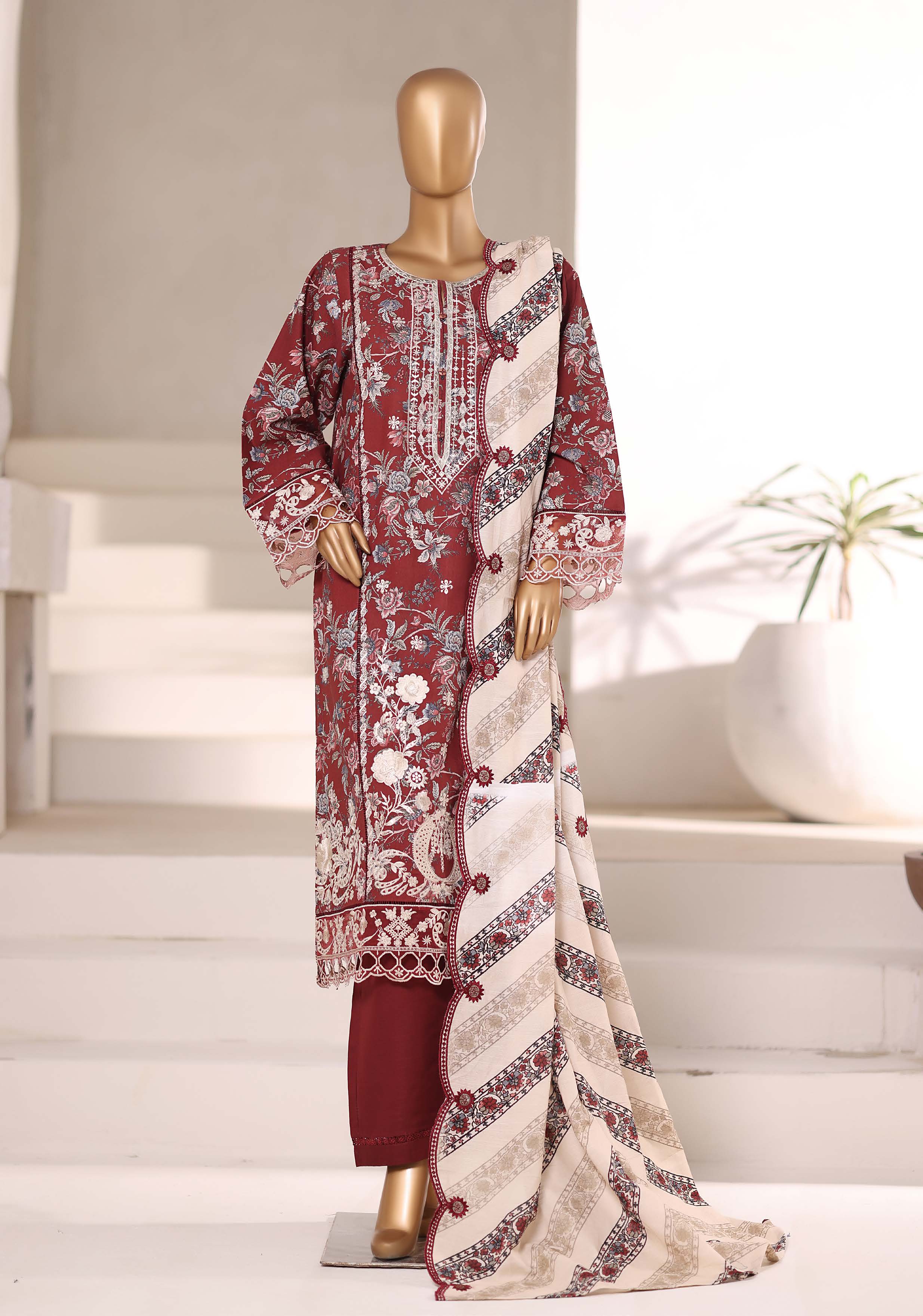 SADABAHAR RTW SIGNATURE KHADDAR EMBROIDERED 3PIECE COLLECTION 2025 SSKE -1105