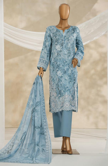 HZ Textile Ready to Wear PRINTKARI CAMBRIC Chikankari 3PC Collection 2025 D-08
