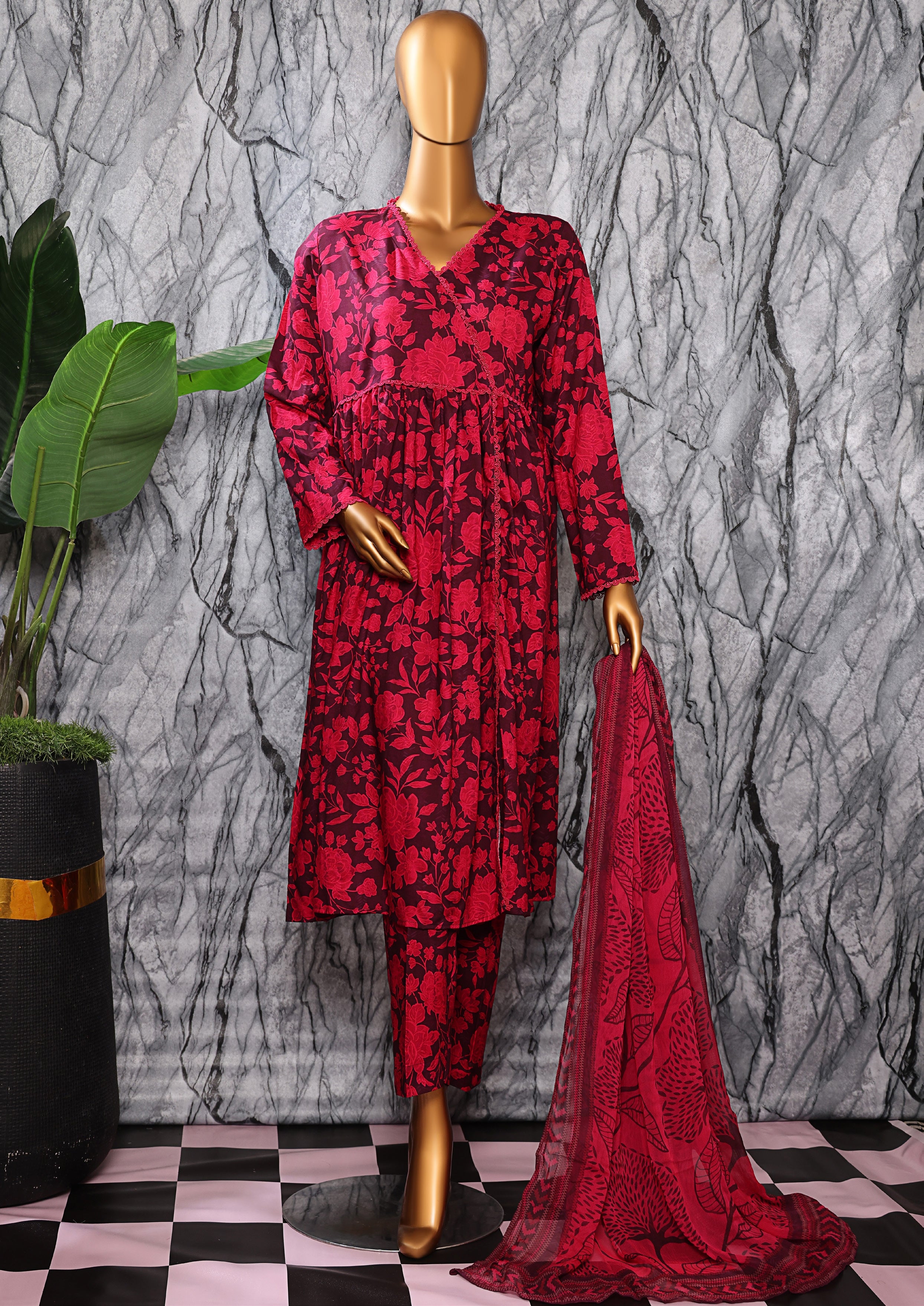 HZ Textile Unstitched Full Suit Linen Wintry Collection 25 D-05