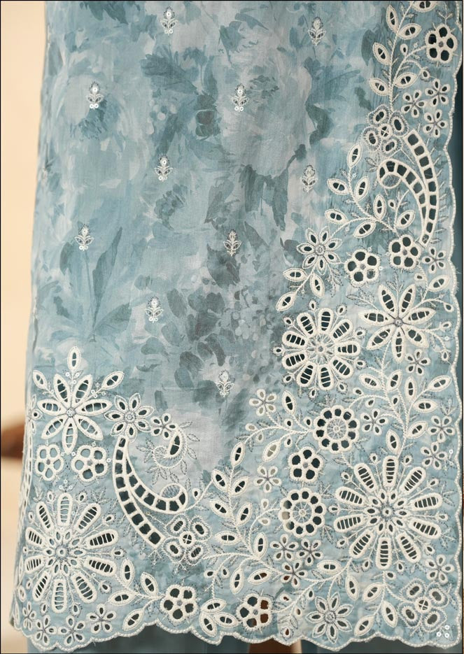 HZ Textile Ready to Wear PRINTKARI CAMBRIC Chikankari 3PC Collection 2025 D-08