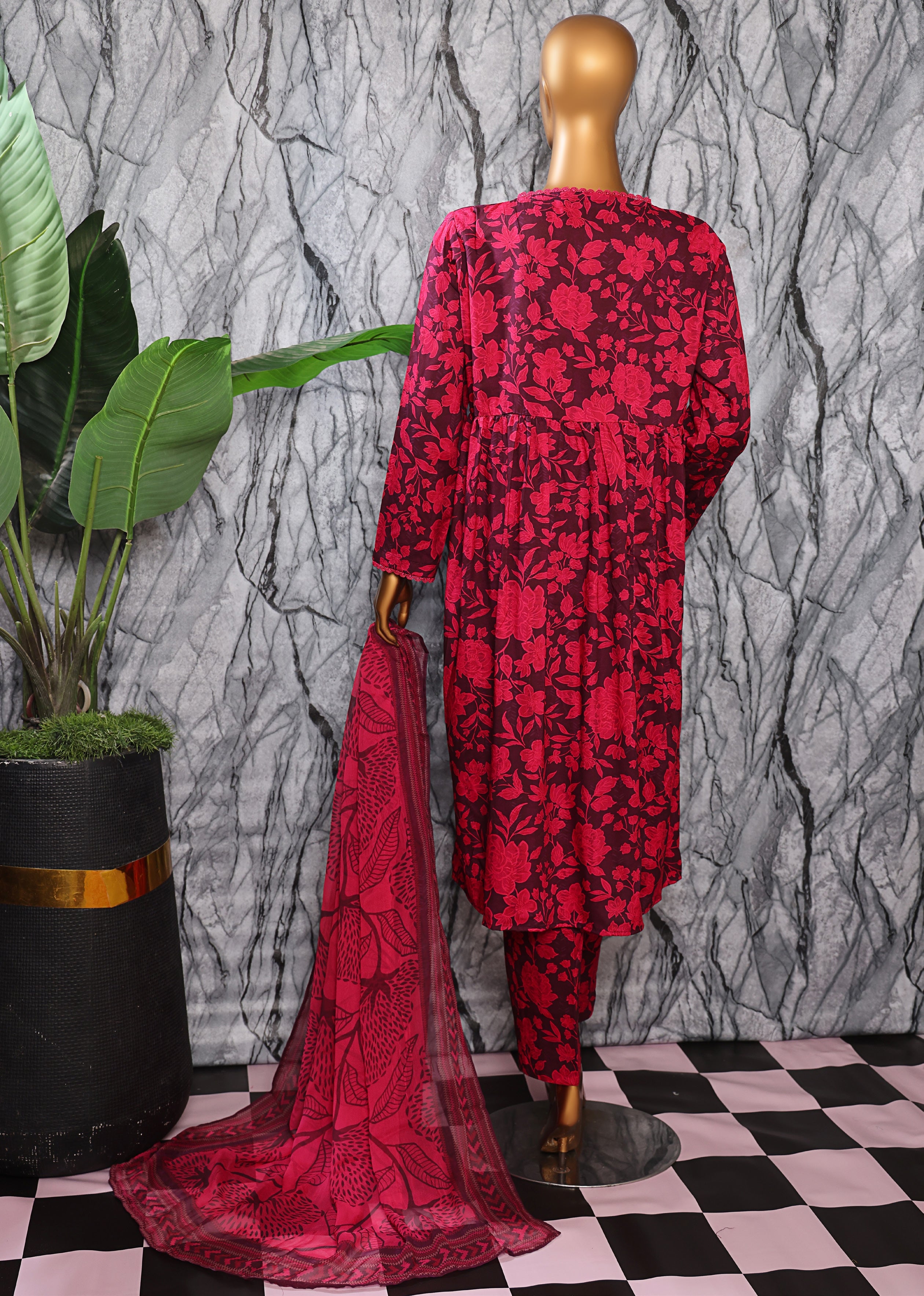 HZ Textile Unstitched Full Suit Linen Wintry Collection 25 D-05