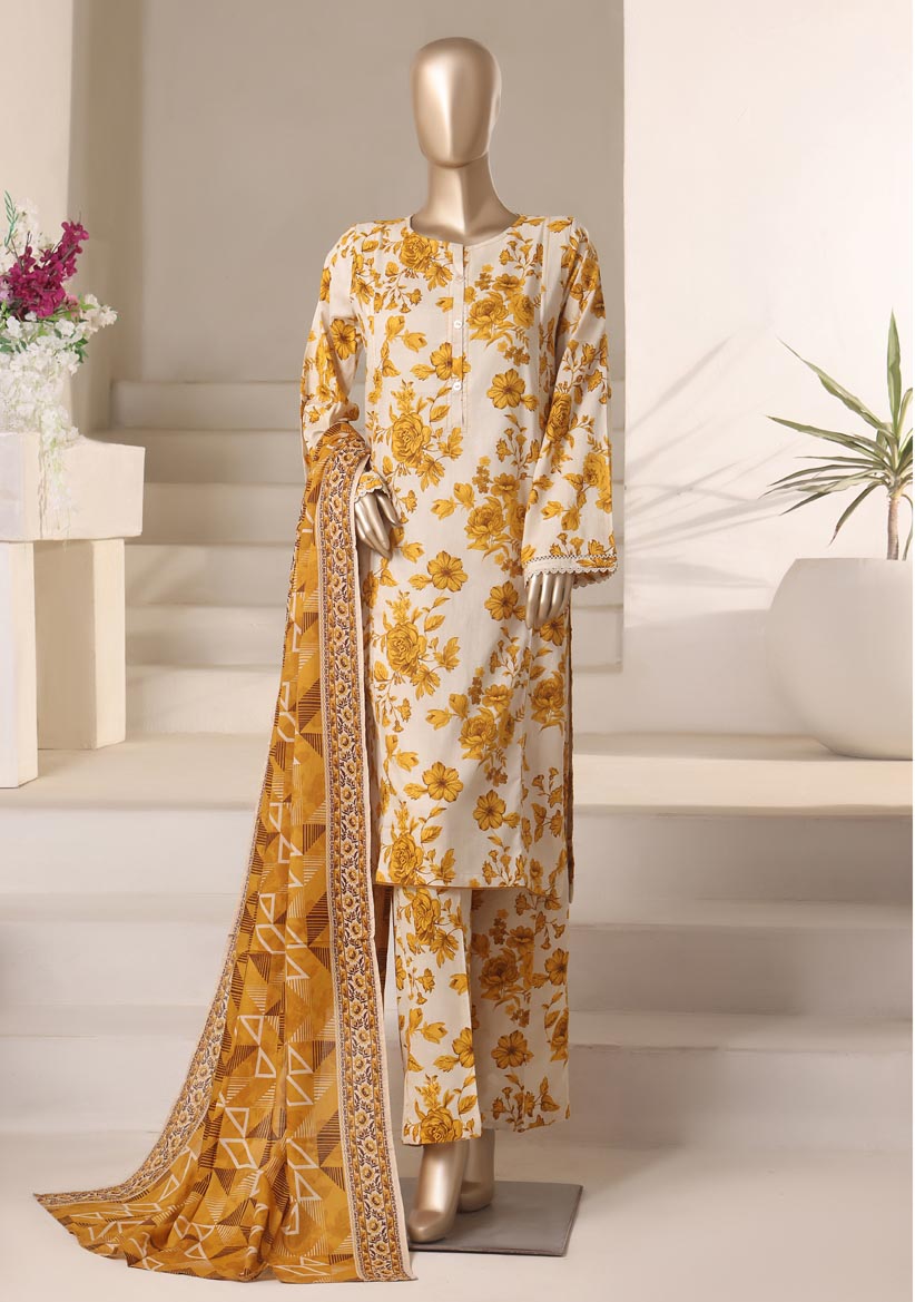 HZ Textile Ready to Wear Rozaana Cambric Printed 3PC Collection 2025 D-09