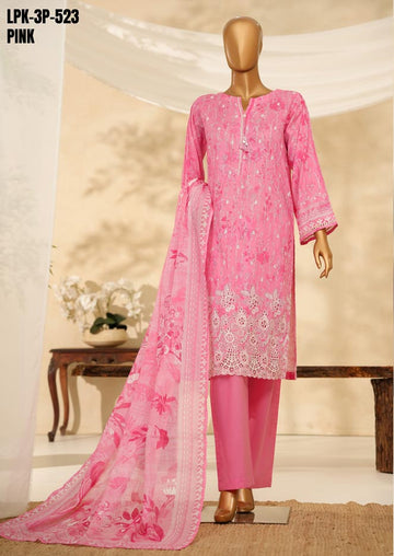 HZ Textile Ready to Wear PRINTKARI CAMBRIC Chikankari 3PC Collection 2025 D-09