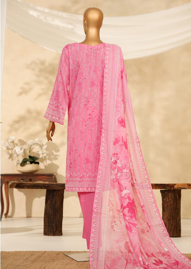 HZ Textile Ready to Wear PRINTKARI CAMBRIC Chikankari 3PC Collection 2025 D-09