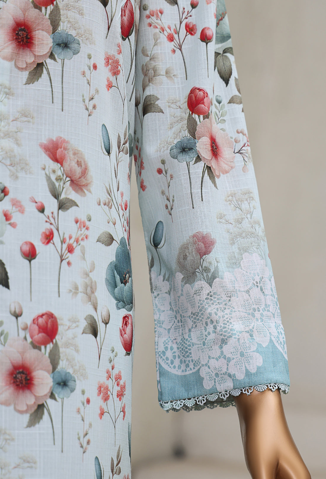 HZ Textile Unstitch Pre-winter Cross Slub with Cotton Printed Shirt Karandi lawn Printed Dupatta Collection 2025 D-07