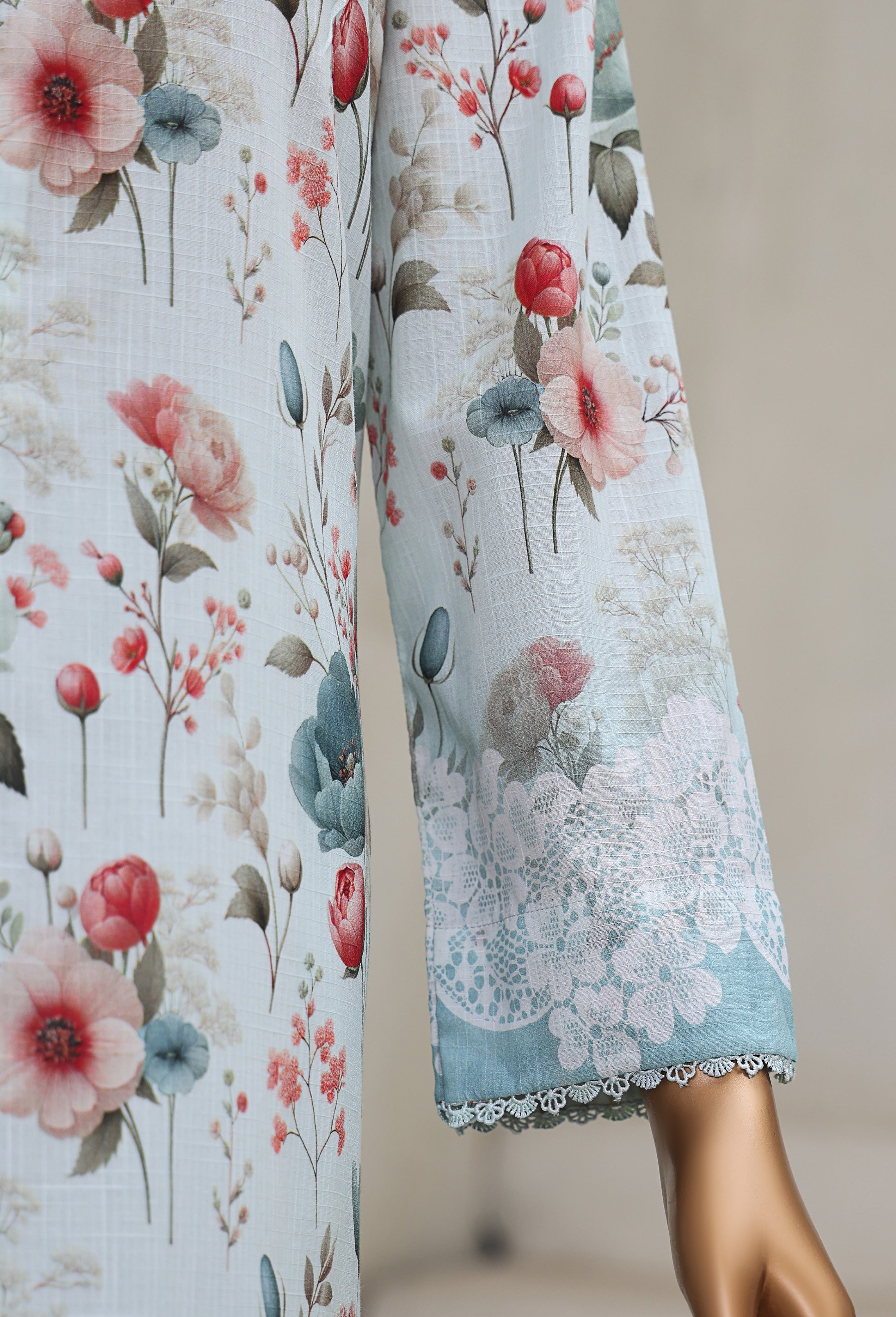 HZ Textile Unstitch Pre-winter Cross Slub with Cotton Printed Shirt Karandi lawn Printed Dupatta Collection 2025 D-07