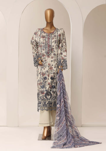 Sadabahar Luxury Lawn Festive Signature Heavy Embroidered With Digital Chiffon Embroidered Dupatta 3 Piece stitched Ready To Wear Collection 2026 D-06