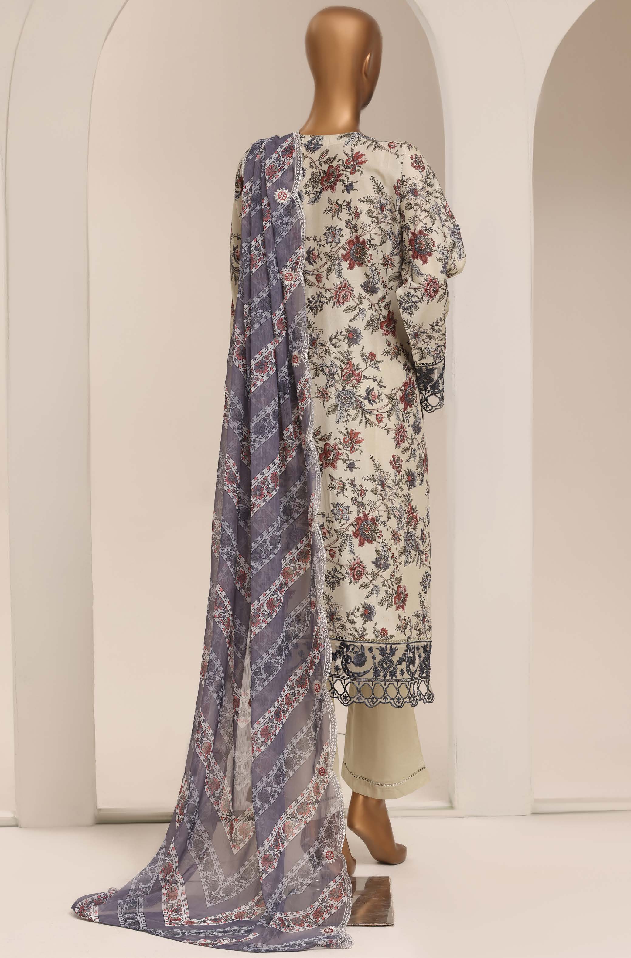 Sadabahar Luxury Lawn Festive Signature Heavy Embroidered With Digital Chiffon Embroidered Dupatta 3 Piece stitched Ready To Wear Collection 2026 D-06