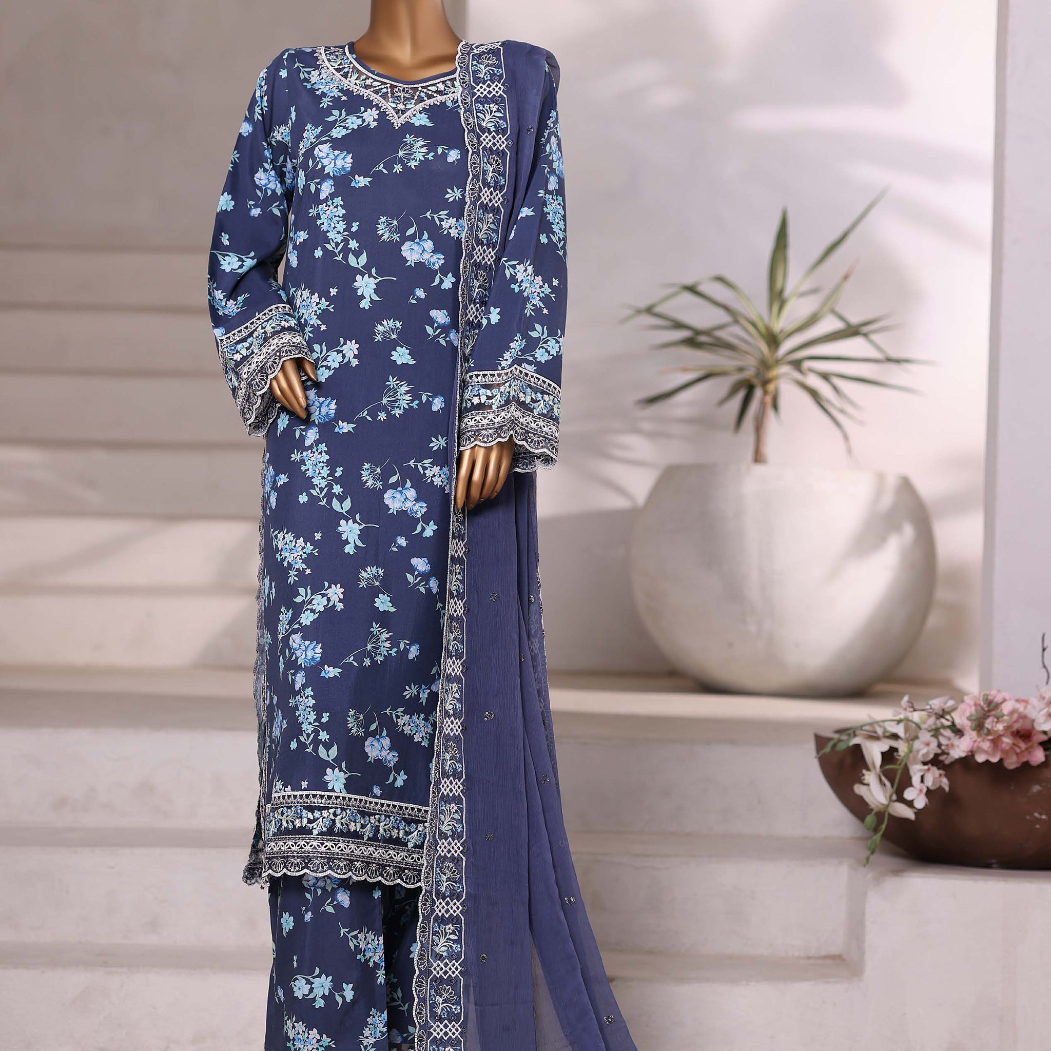 Sadabahar Luxury Viscose With Chiffon Embroidered Dupatta 3pcs Stitched Collection 2025 0-01