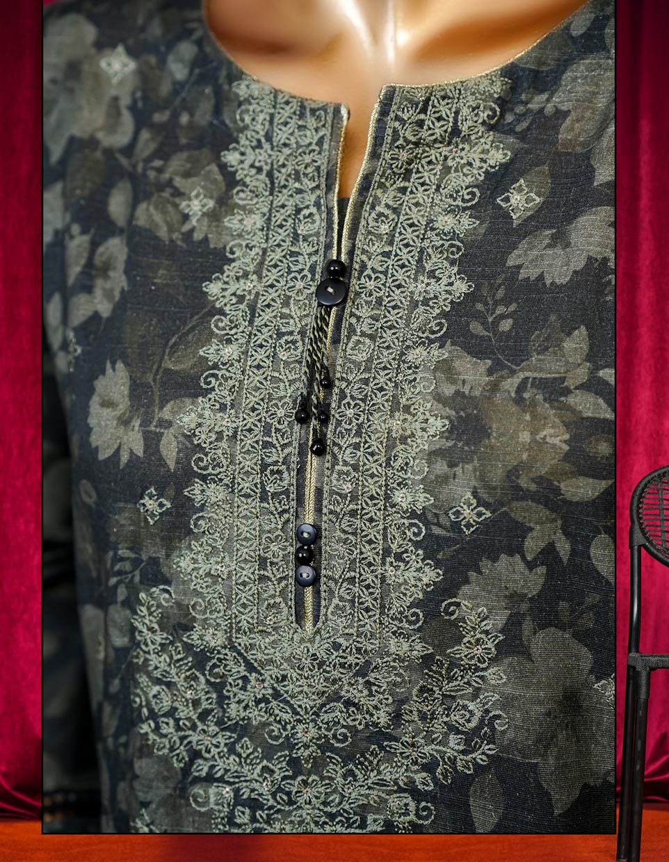 HZ Textile stitched Blooming Winter Khaddar 2Piece Co-ords Stitched Collection 2025 D-01