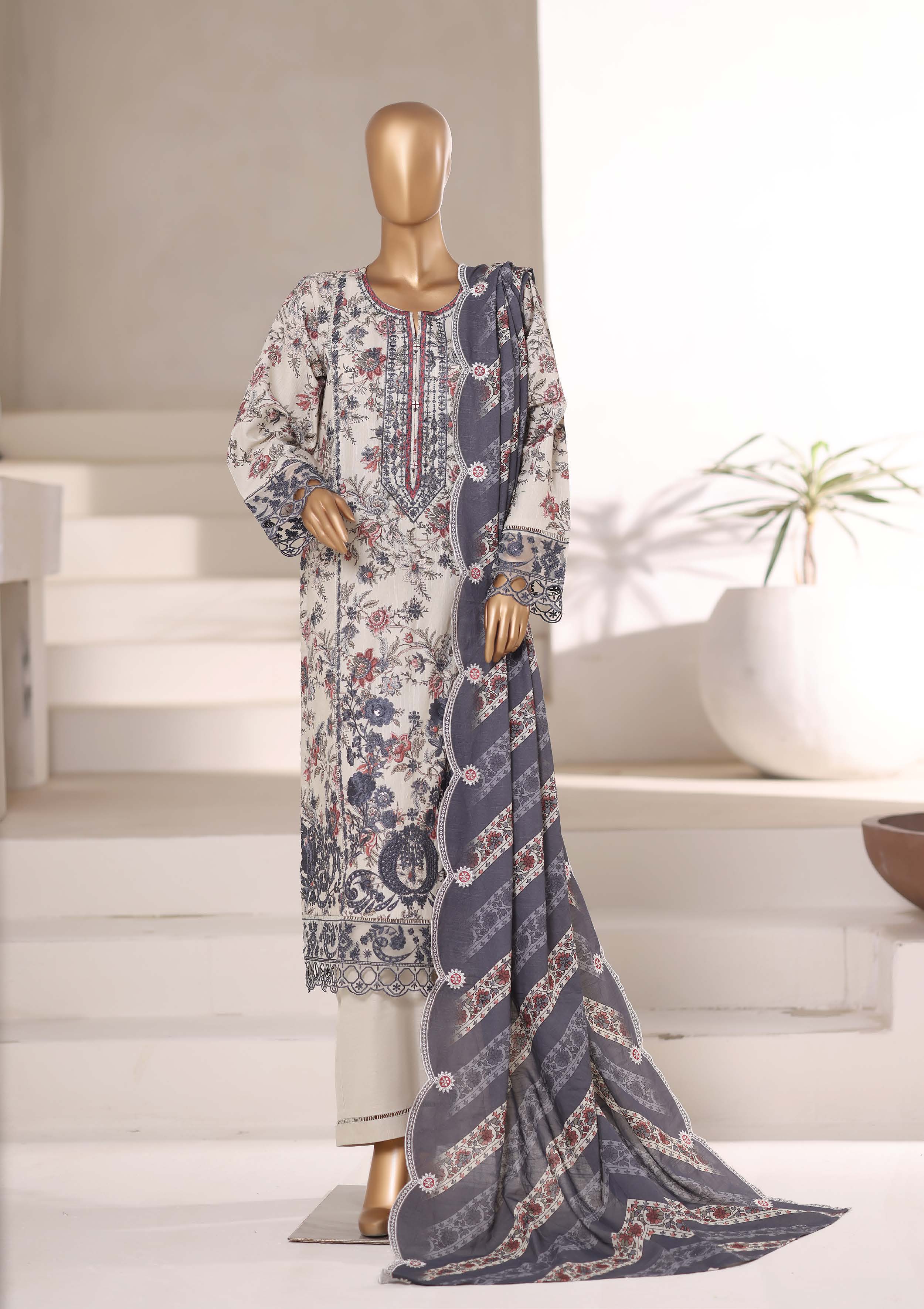 SADABAHAR RTW SIGNATURE KHADDAR EMBROIDERED 3PIECE COLLECTION 2025 SSKE -1101