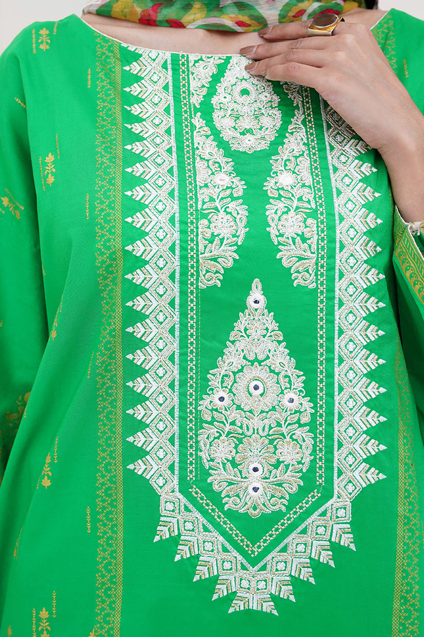 PASTE PRINT EMBROIDERED 3pcs Unstitched by Zellbury Collection
