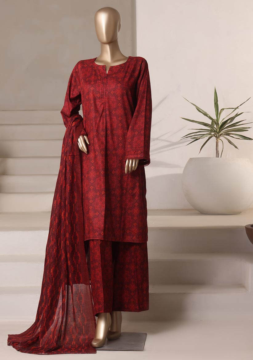 HZ Textile Ready to Wear Rozaana Cambric Printed 3PC Collection 2025 D-01