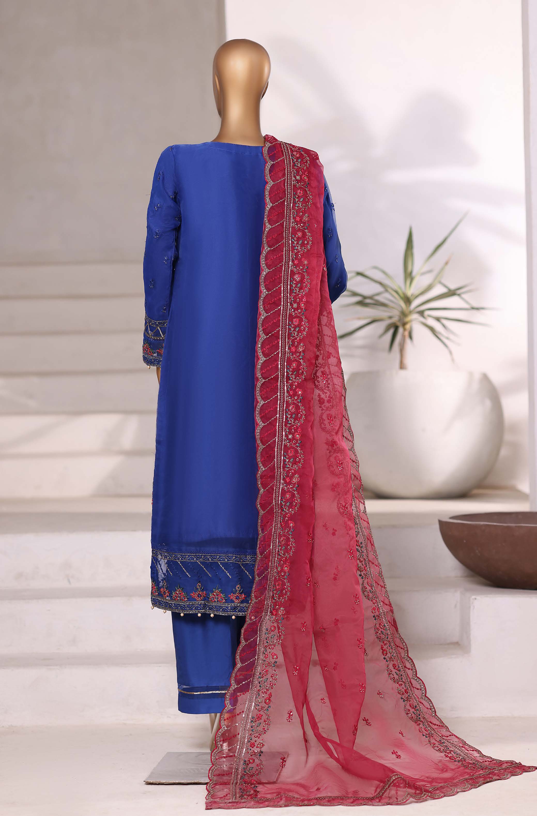 SADABAHAR LUXURY FORMAZ FESTIVE MAHPARA VOL-18 ORGANZA "EMBROIDERED 3 PIECE STITCHED COLLECTION 2025 D-01