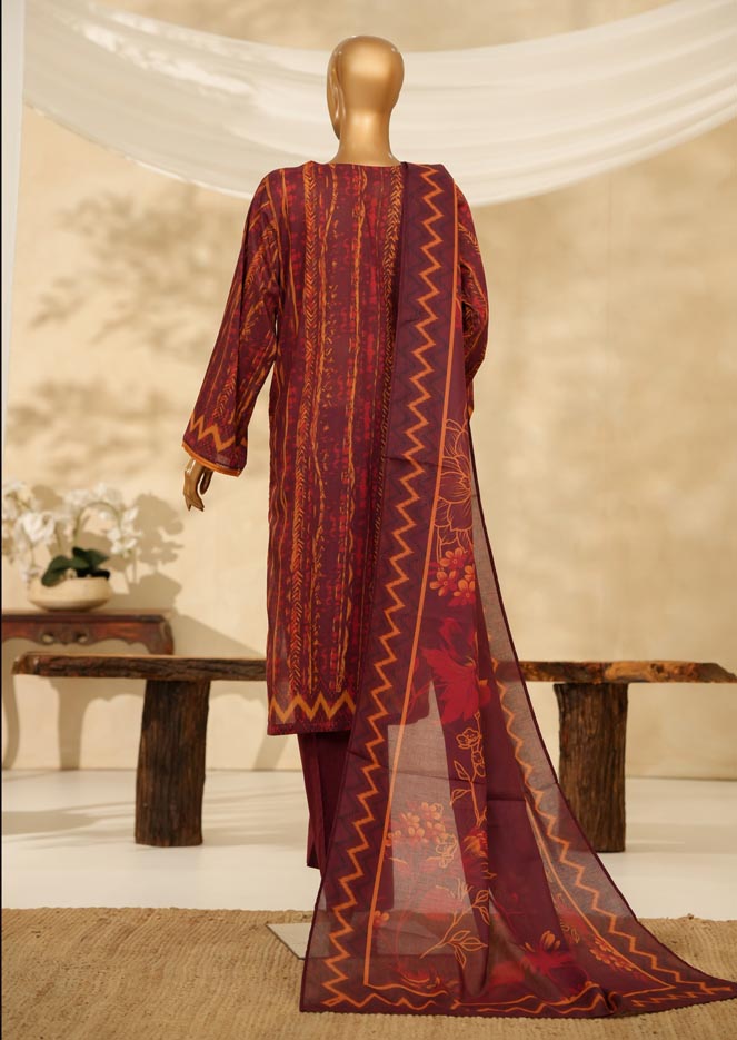 HZ Textile Ready to Wear PRINTKARI CAMBRIC Chikankari 3PC Collection 2025 D-10