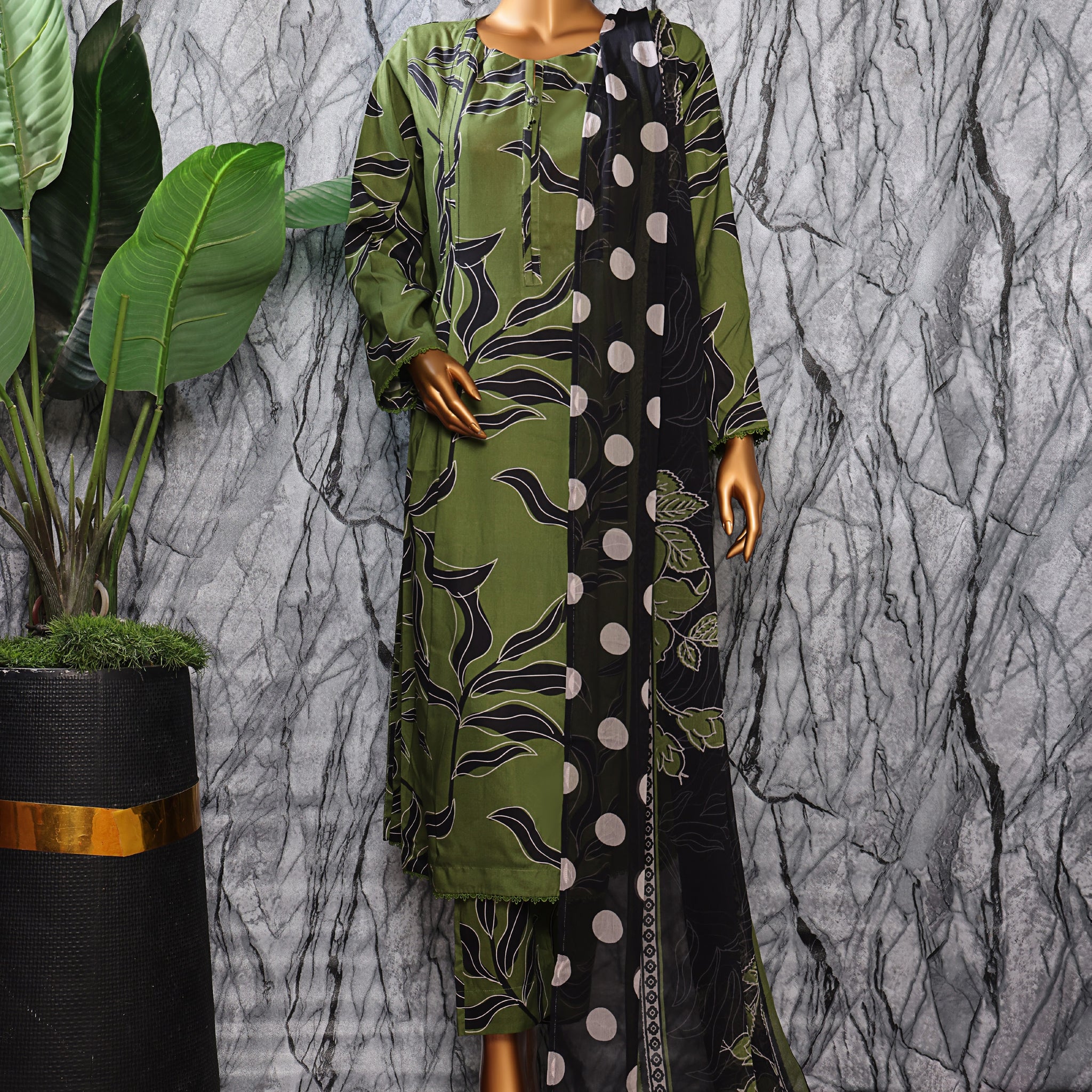 HZ Textile Unstitched Full Suit Linen Wintry Collection 25 D-06