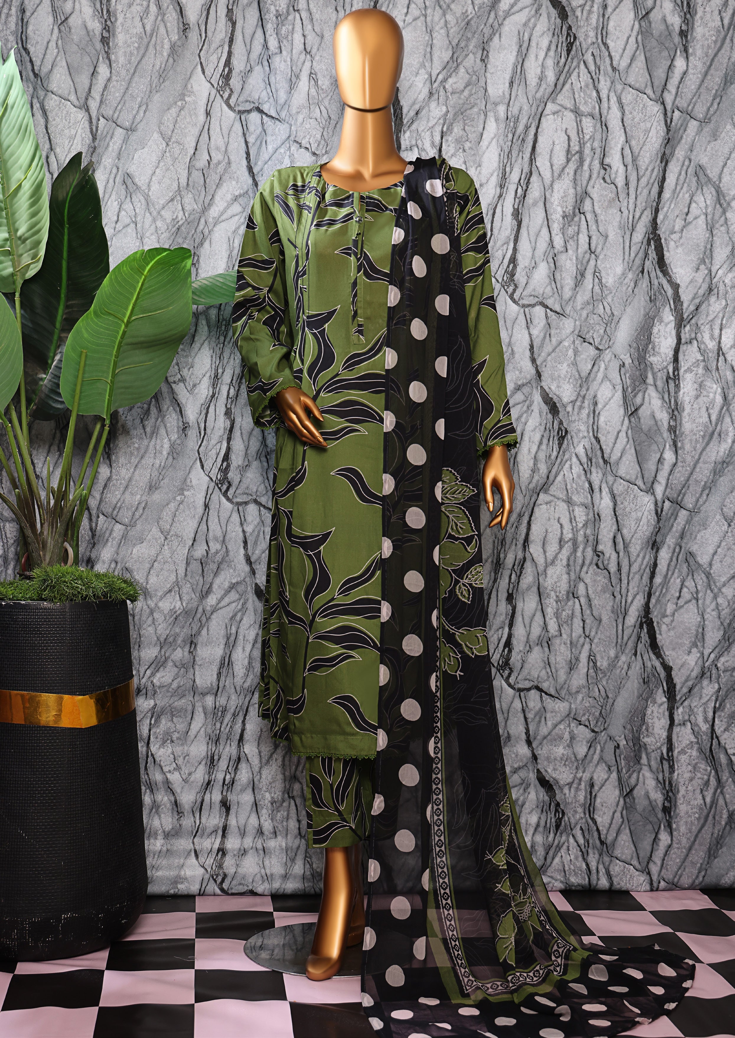 HZ Textile Unstitched Full Suit Linen Wintry Collection 25 D-06