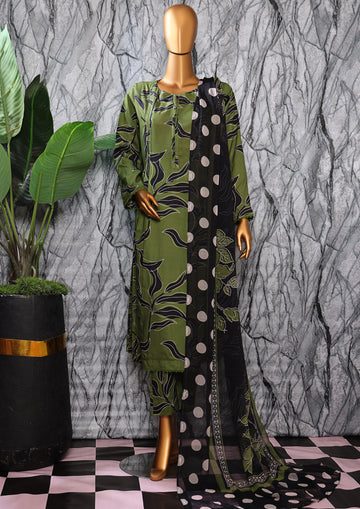 HZ Textile Unstitched Full Suit Linen Wintry Collection 25 D-06