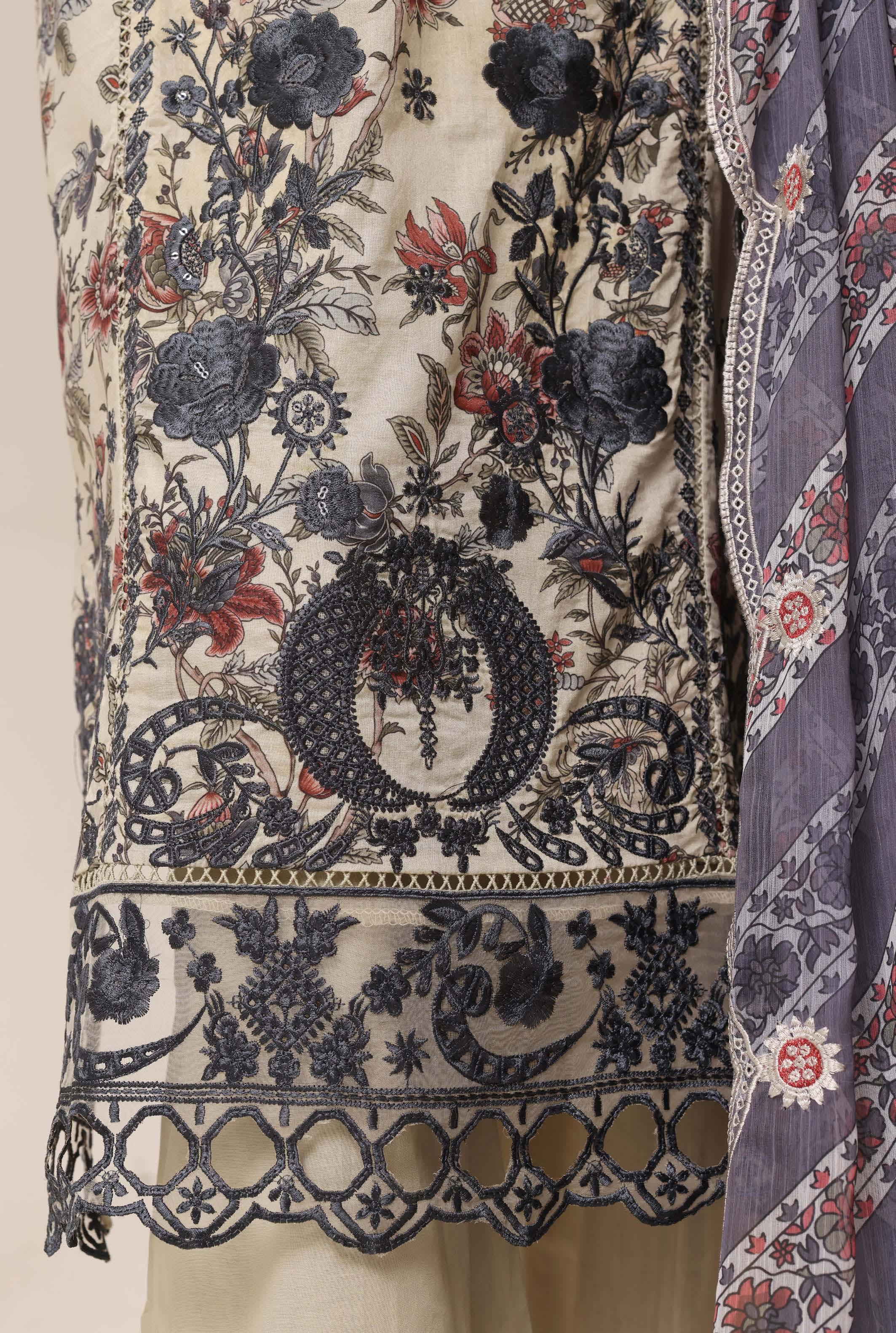 Sadabahar Luxury Lawn Festive Signature Heavy Embroidered With Digital Chiffon Embroidered Dupatta 3 Piece stitched Ready To Wear Collection 2026 D-06