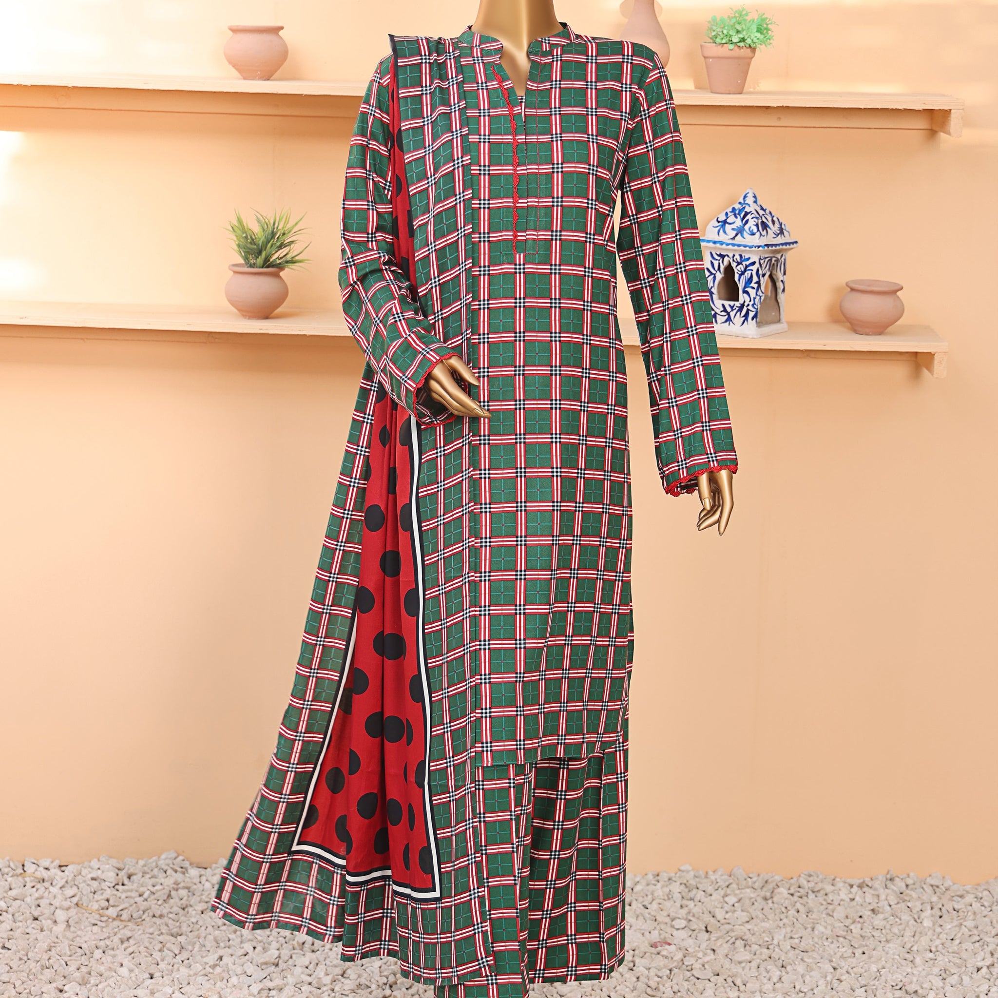 HZ Textile Unstitched Full Suit Linen Wintry Vol-4 Collection 25 D-05