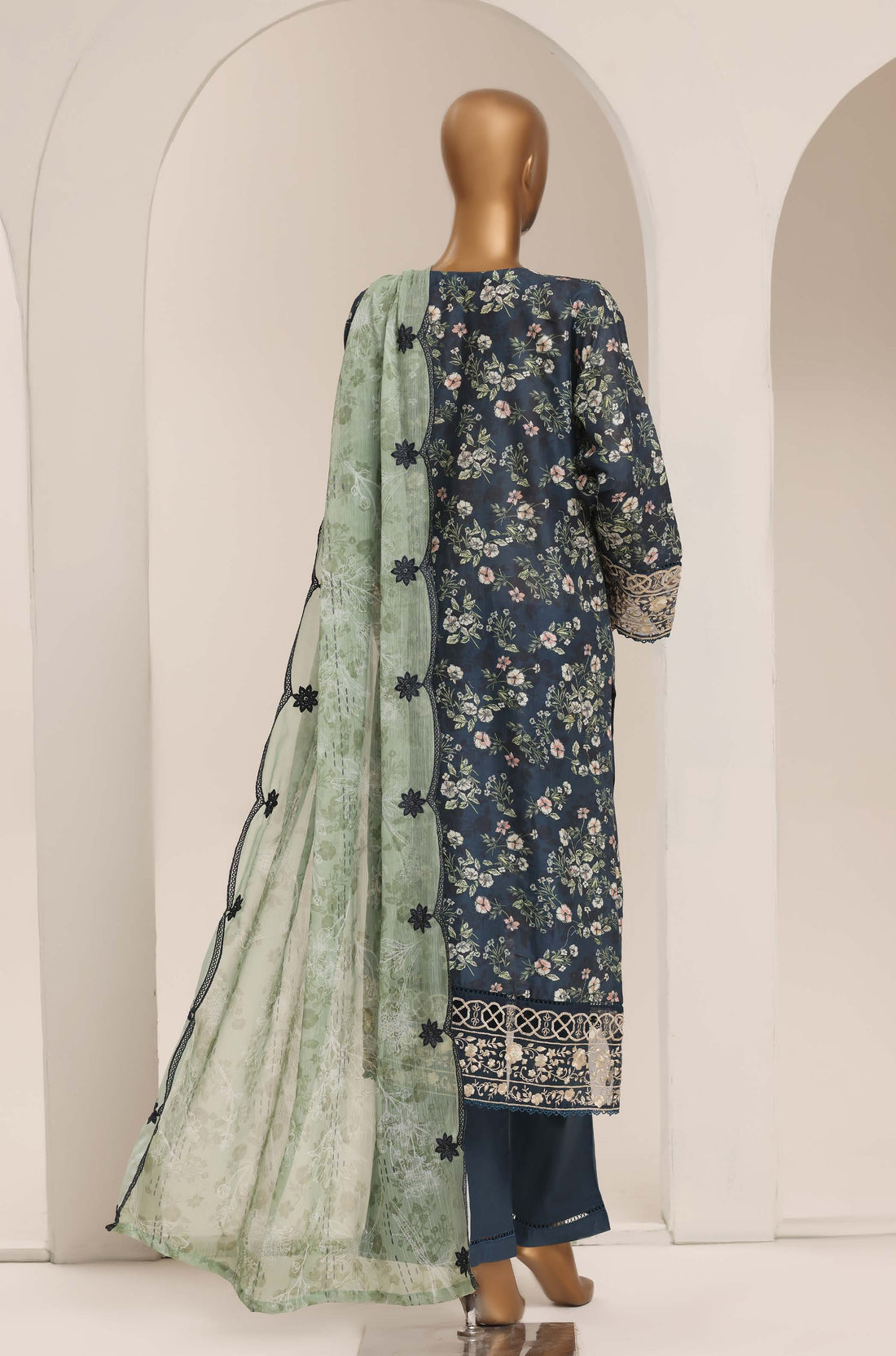 Sadabahar Luxury Lawn Festive Signature Heavy Embroidered With Digital Chiffon Embroidered Dupatta 3 Piece stitched Ready To Wear Collection 2026 D-07