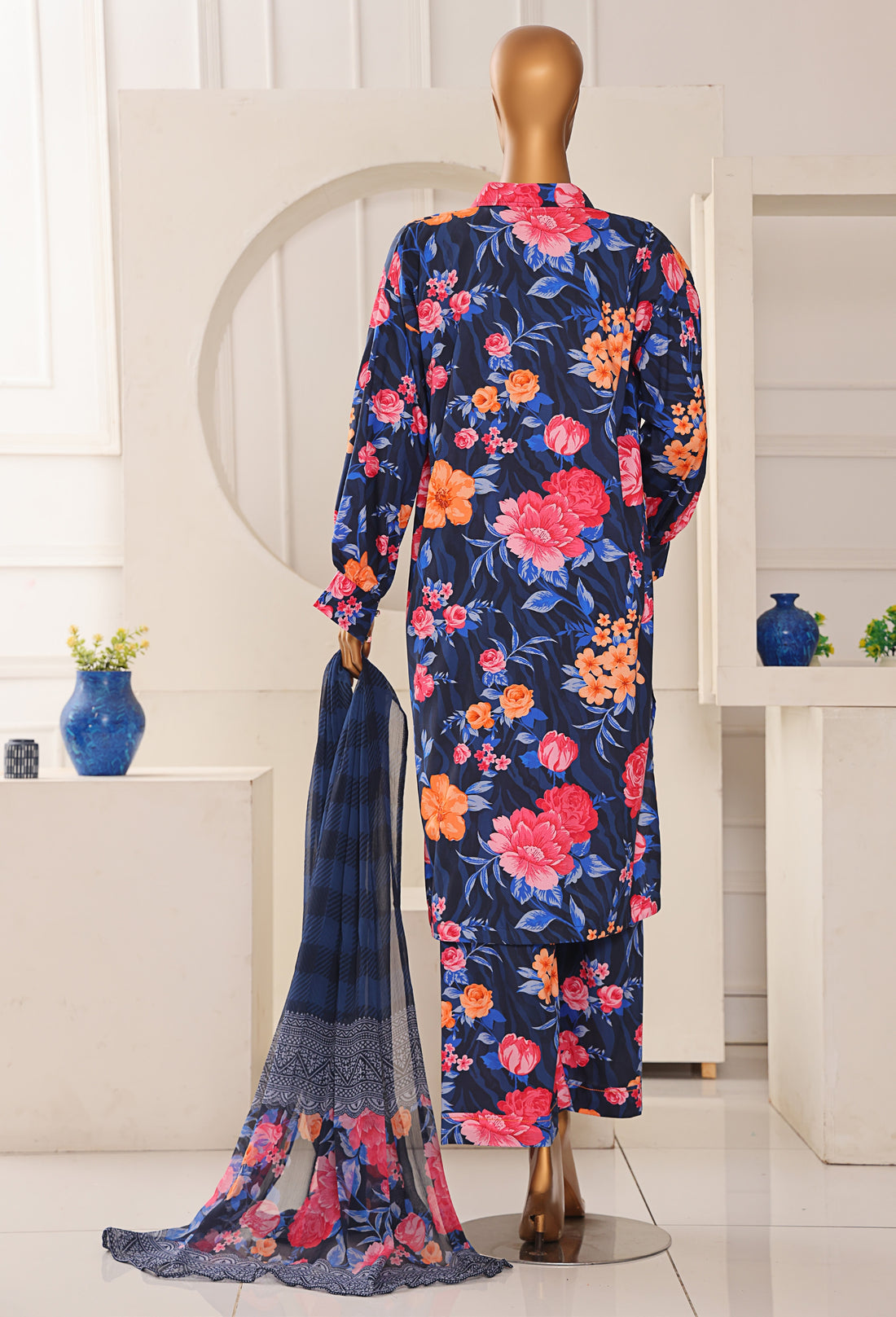 HZ Textile Unstitched Full Suit Linen Wintry Collection 25 D-07