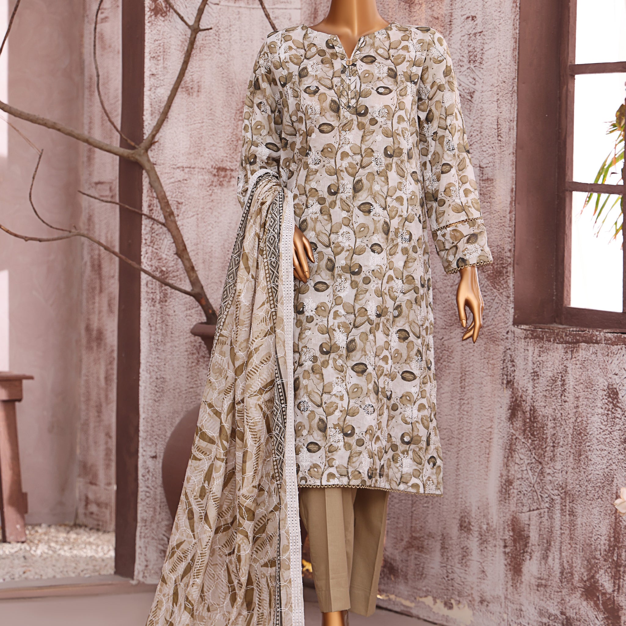 HZ Textile Unstitch Dhagakari Embroidered Collection 2025 D-08