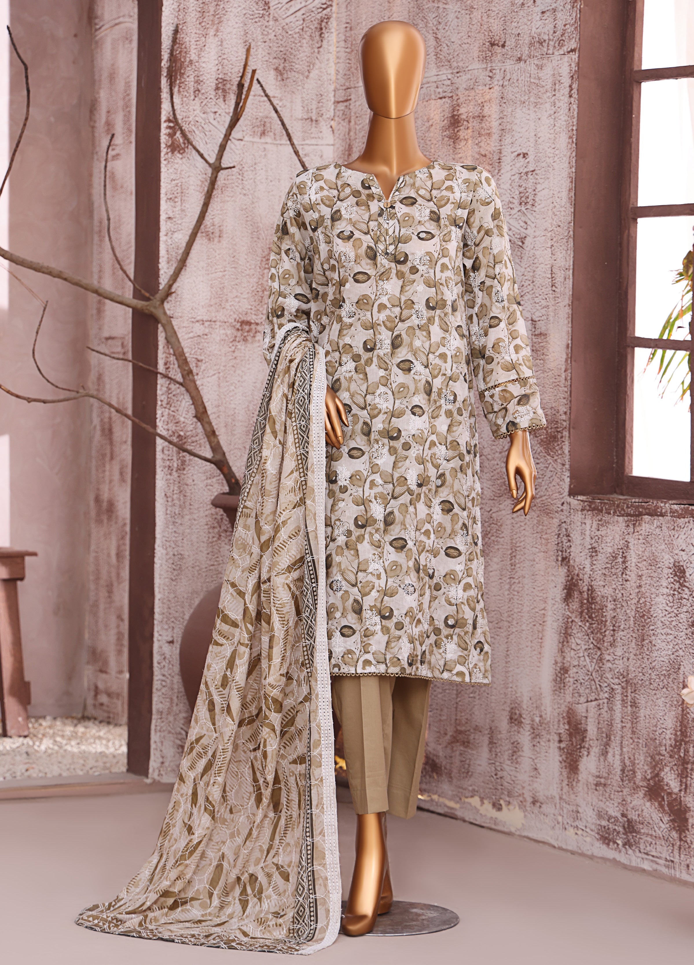 HZ Textile Unstitch Dhagakari Embroidered Collection 2025 D-08