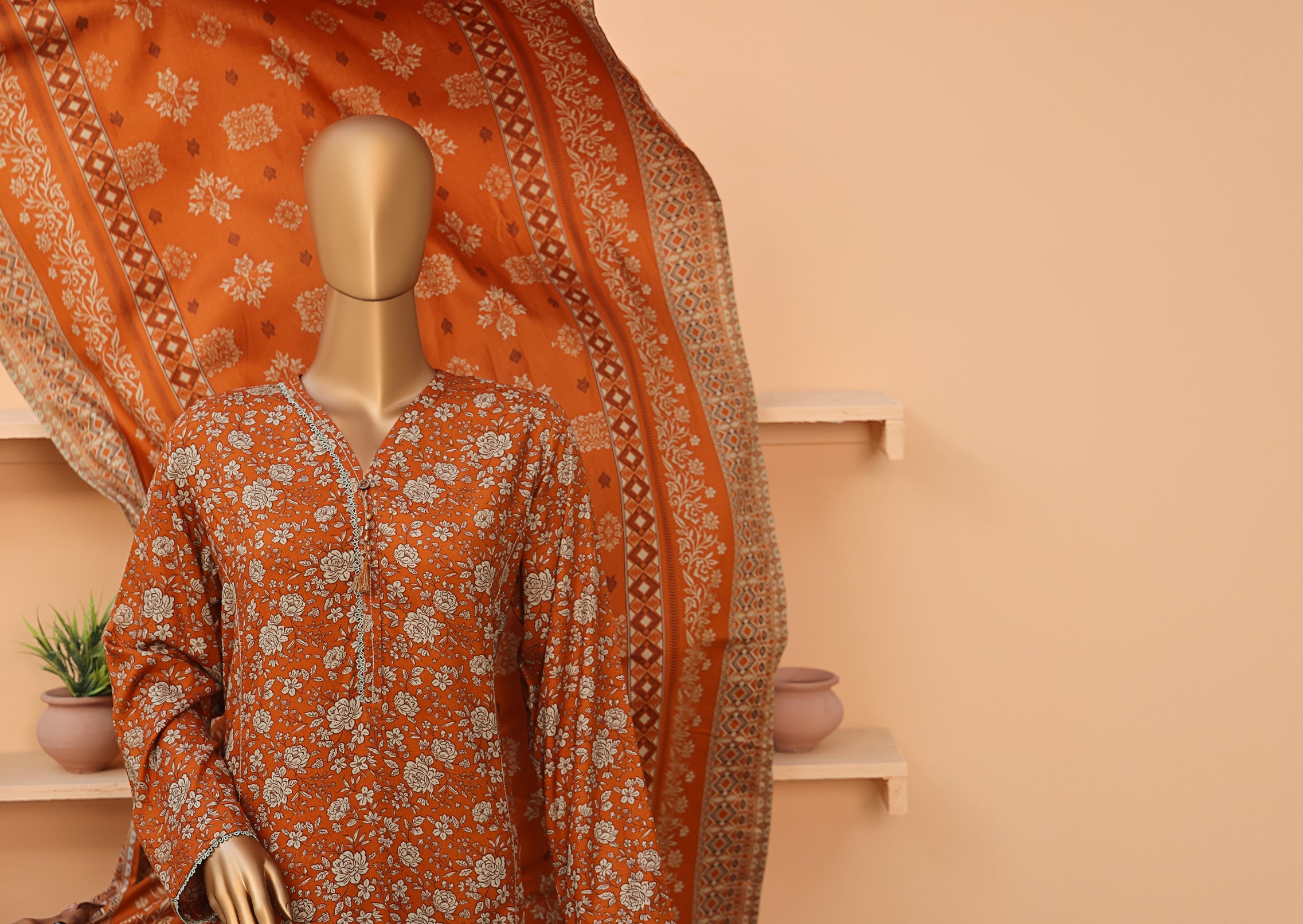 HZ Textile Unstitched Full Suit Linen Wintry Vol-4 Collection 25 D-06