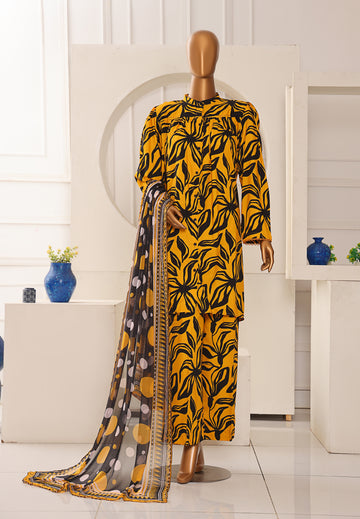 HZ Textile Unstitched Full Suit Linen Wintry Collection 25 D-08