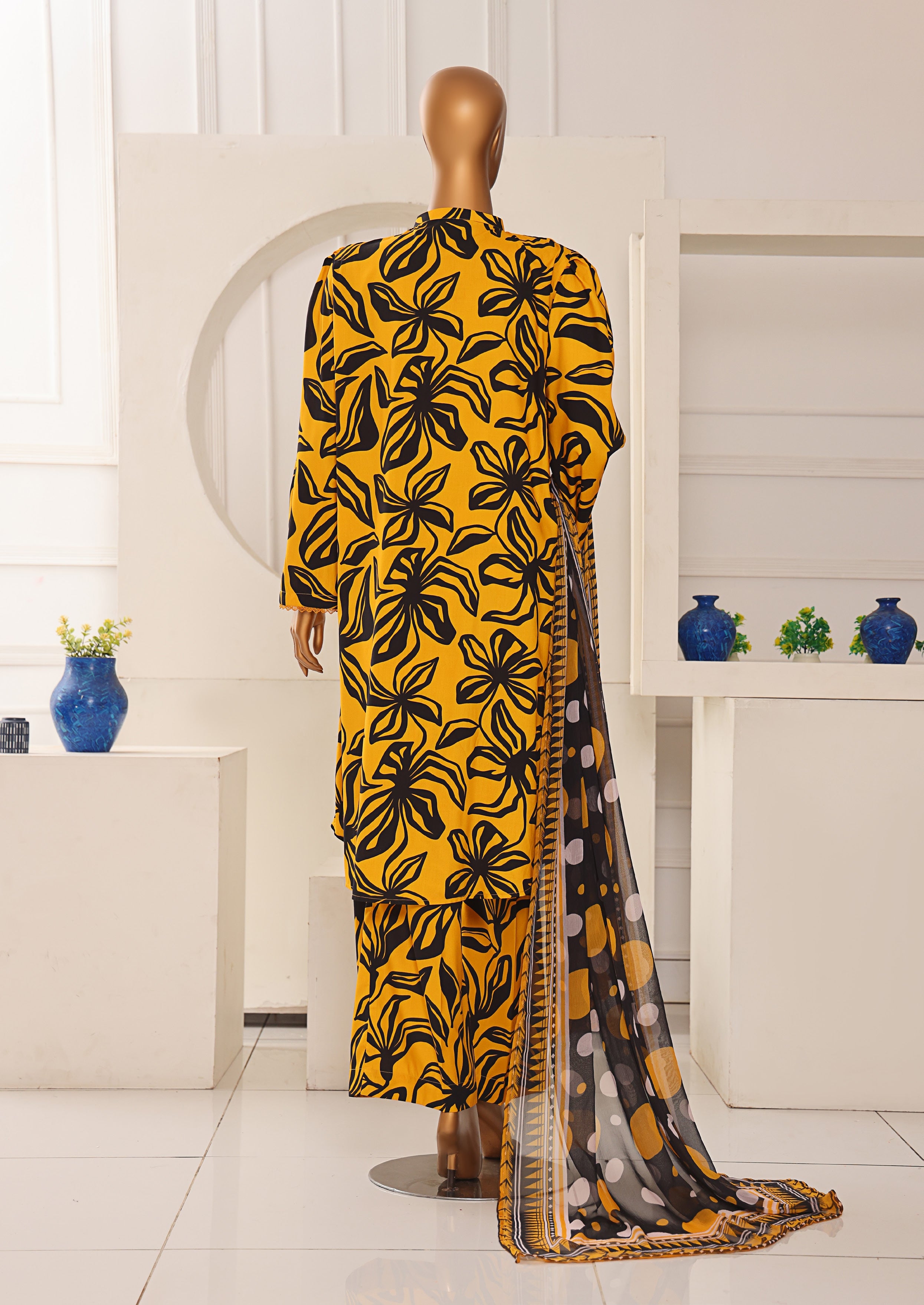 HZ Textile Unstitched Full Suit Linen Wintry Collection 25 D-08