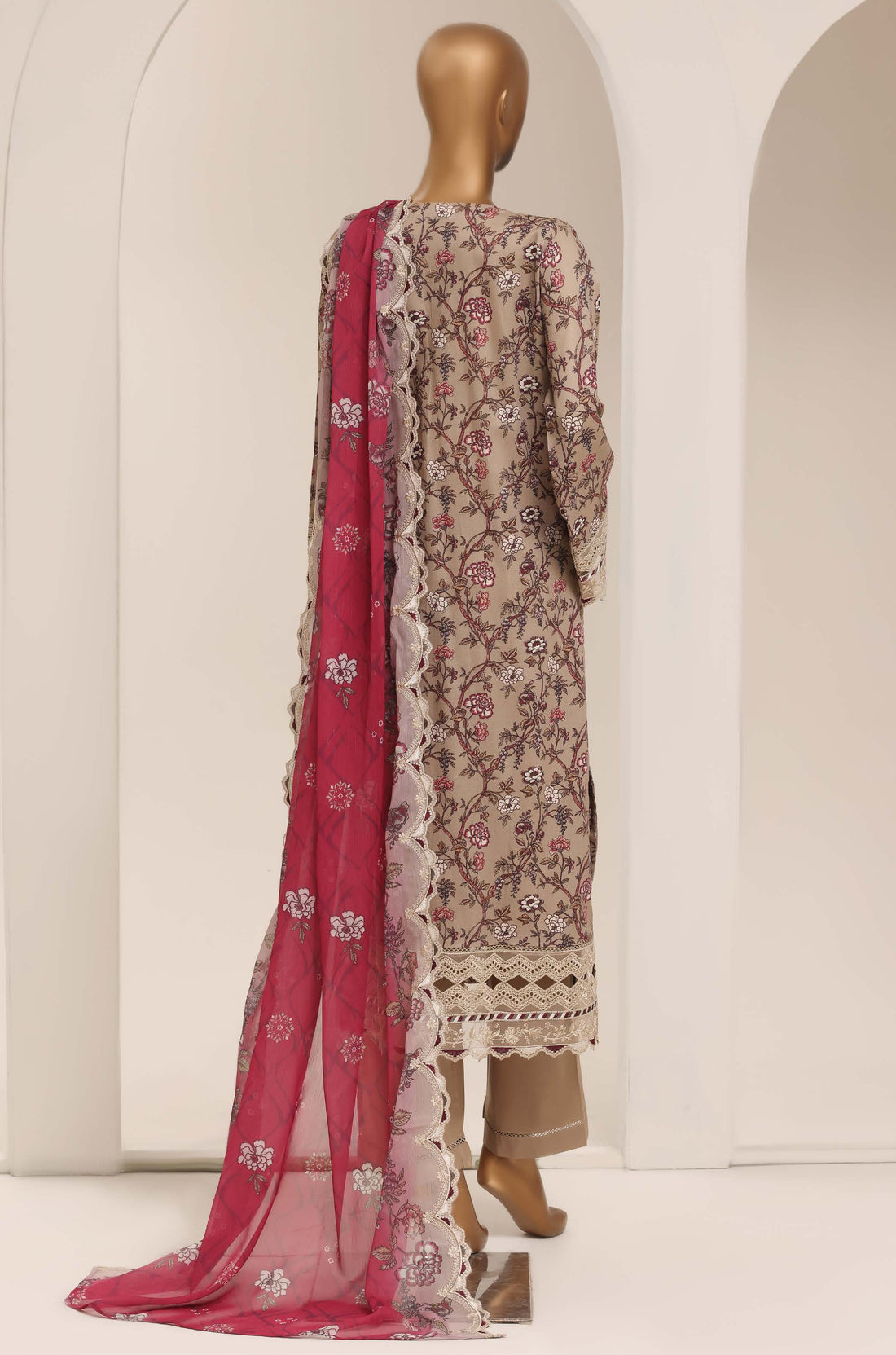 Sadabahar Luxury Lawn Festive Signature Heavy Embroidered With Digital Chiffon Embroidered Dupatta 3 Piece stitched Ready To Wear Collection 2026 D-08