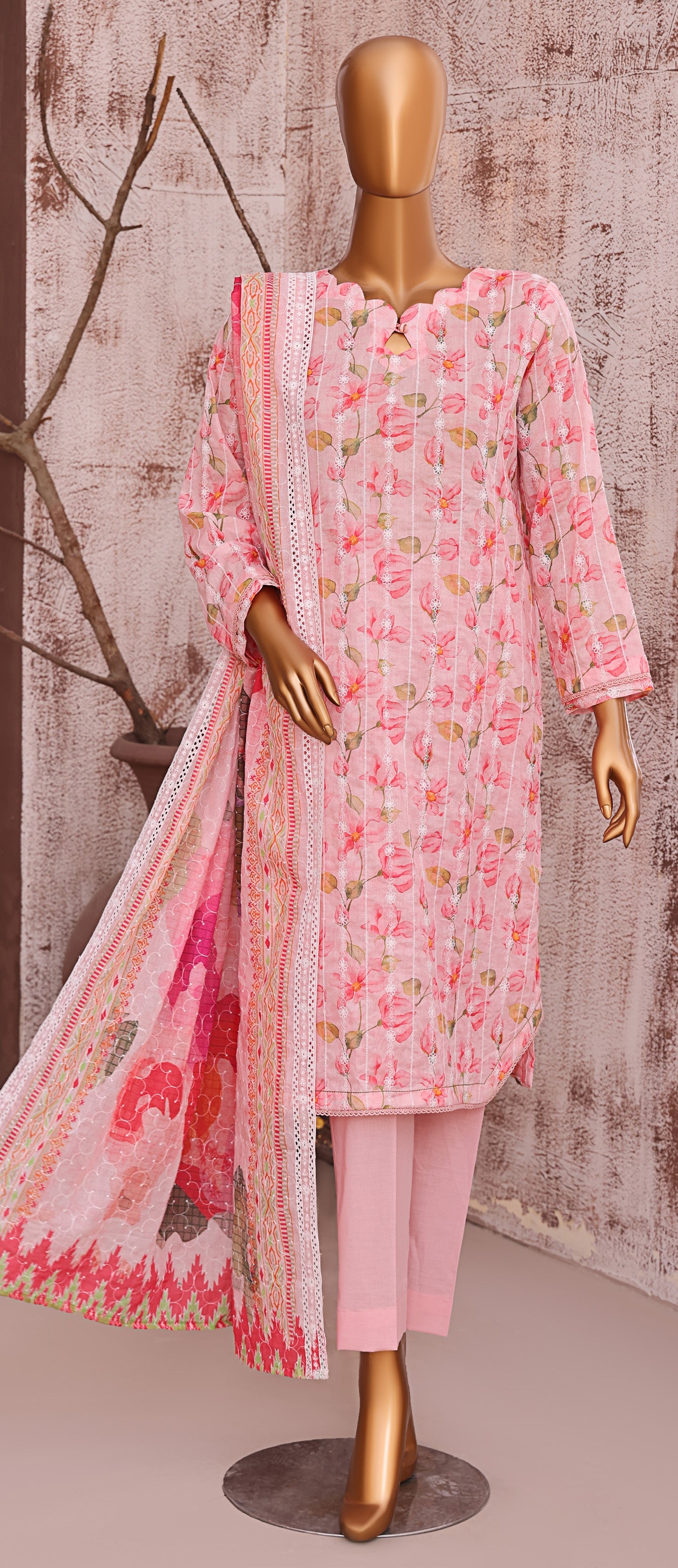 HZ Textile Unstitch Dhagakari Embroidered Collection 2025 D-09