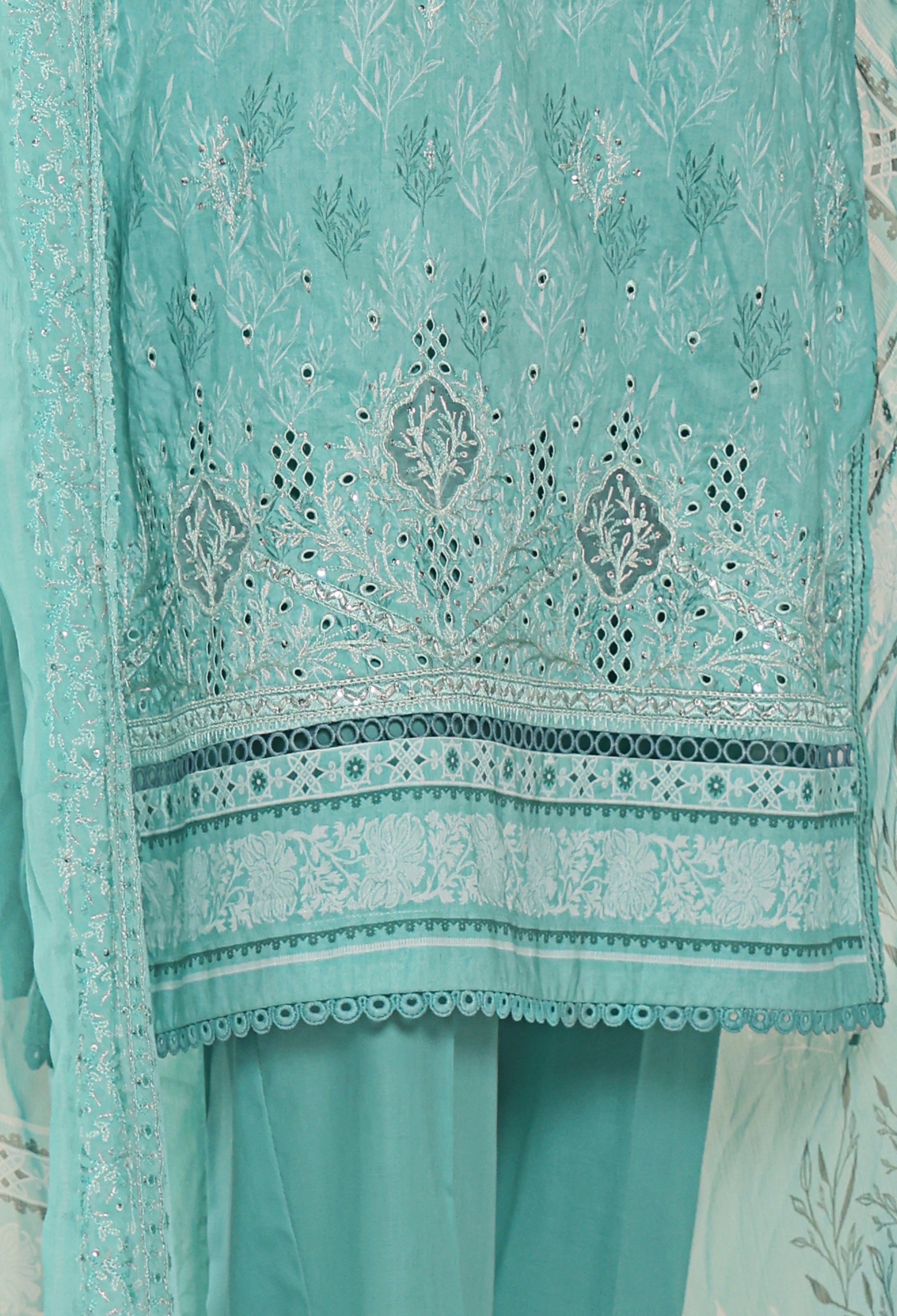 HZ Textile UNSTITCH Premium Embroidered Collection 2025 D-01