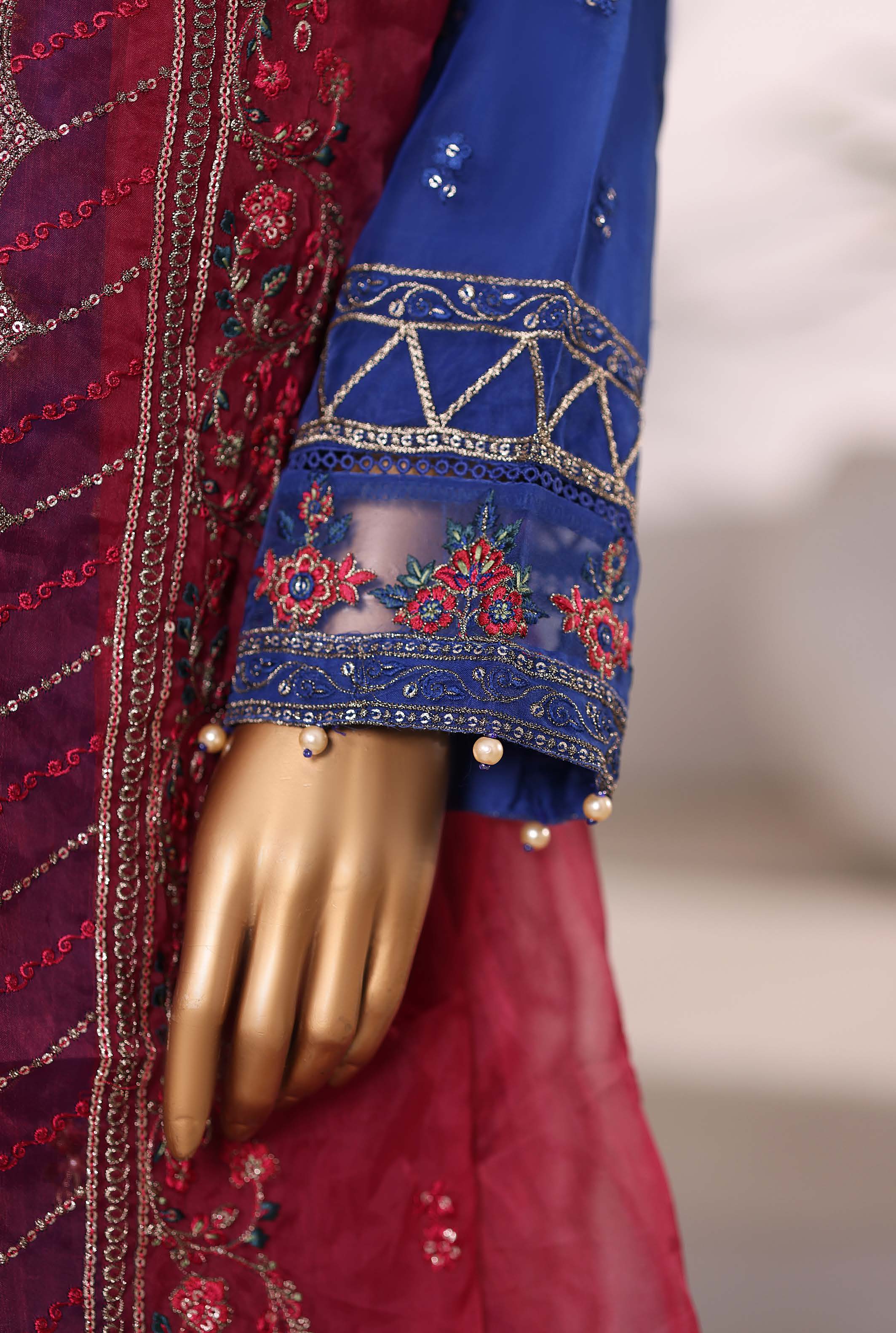 SADABAHAR LUXURY FORMAZ FESTIVE MAHPARA VOL-18 ORGANZA "EMBROIDERED 3 PIECE STITCHED COLLECTION 2025 D-01