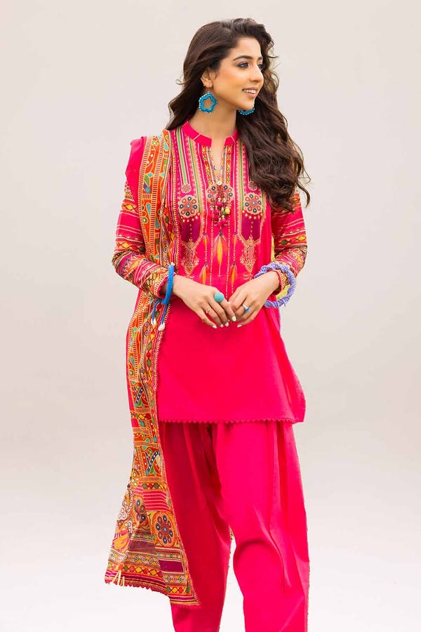 Gul Ahmed Unstitched Printed Lawn 3pcs Suite D-06