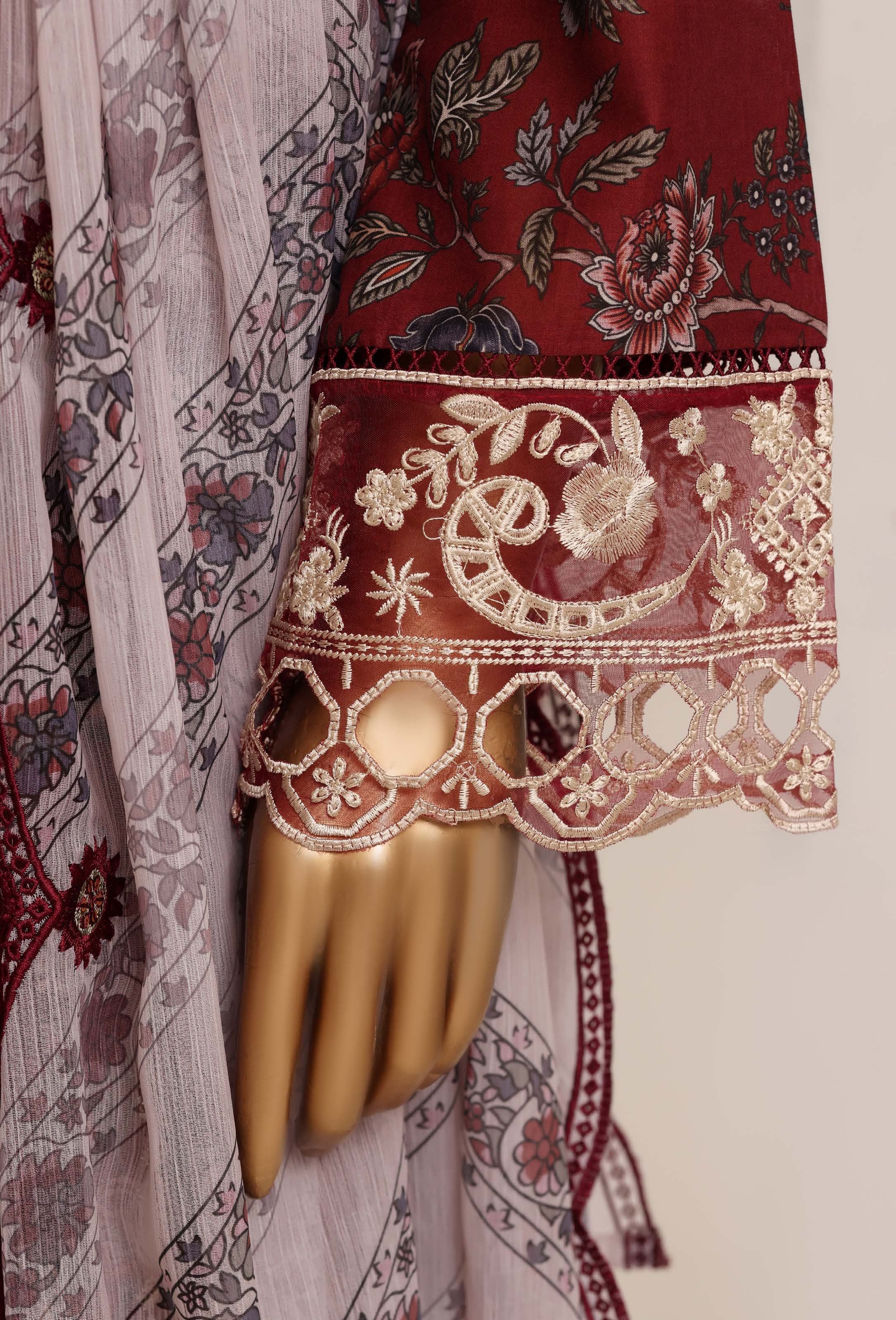 Sadabahar Luxury Lawn Festive Signature Heavy Embroidered With Digital Chiffon Embroidered Dupatta 3 Piece stitched Ready To Wear Collection 2026 D-09