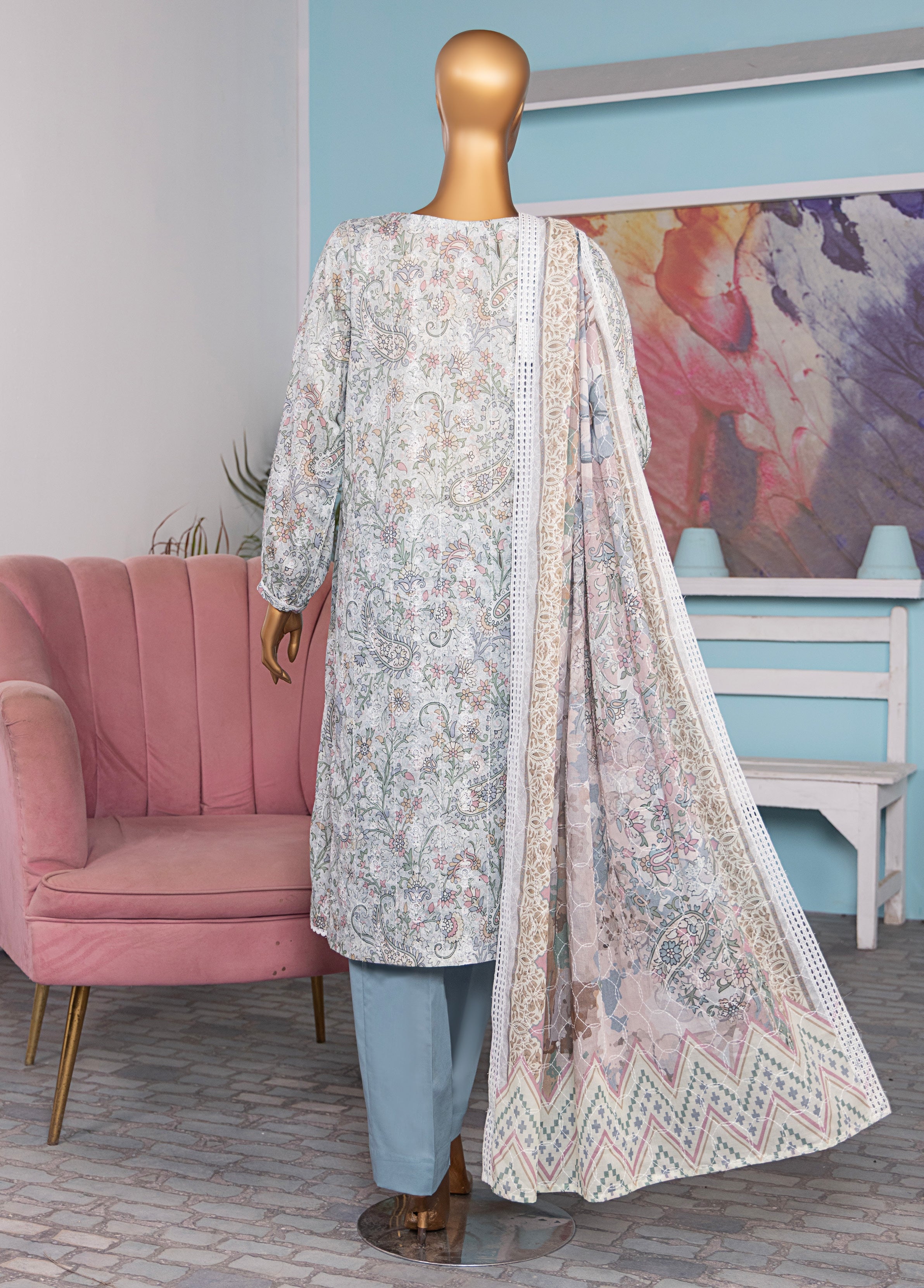 HZ Textile Unstitch Dhagakari Embroidered Collection 2025 D-10