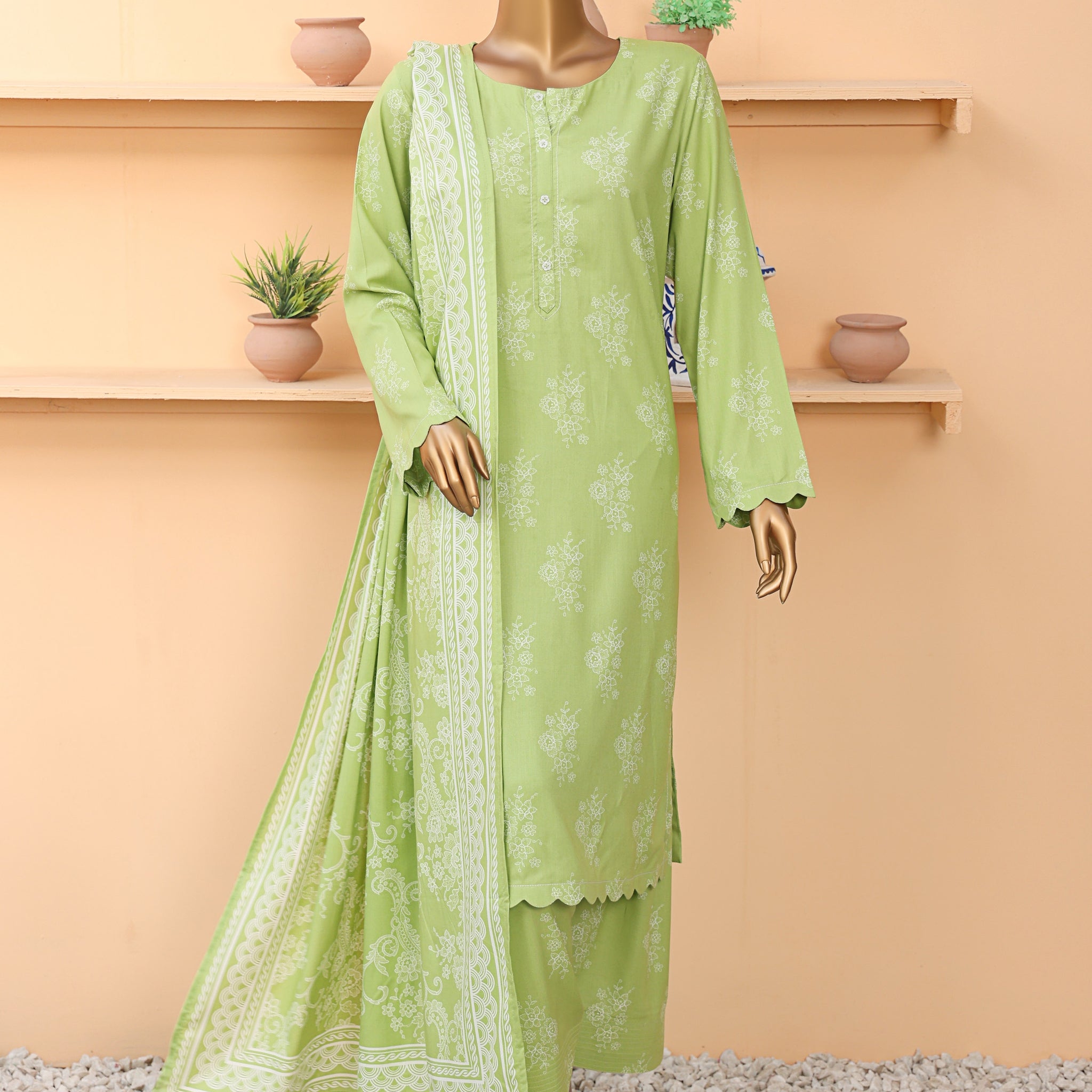 HZ Textile Unstitched Full Suit Linen Wintry Vol-4 Collection 25 D-08