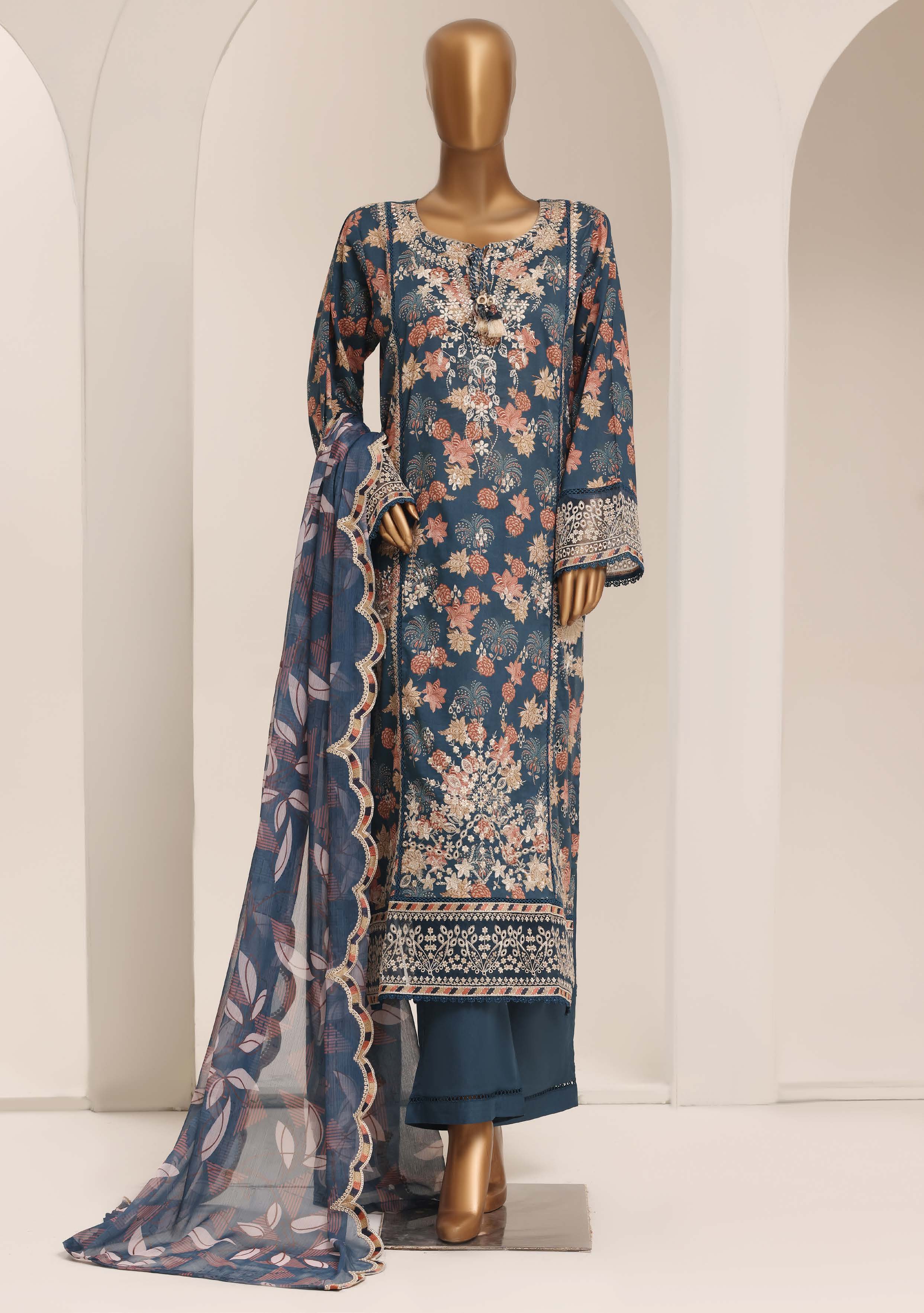 Sadabahar Luxury Lawn Festive Signature Heavy Embroidered With Digital Chiffon Embroidered Dupatta 3 Piece stitched Ready To Wear Collection 2026 D-10