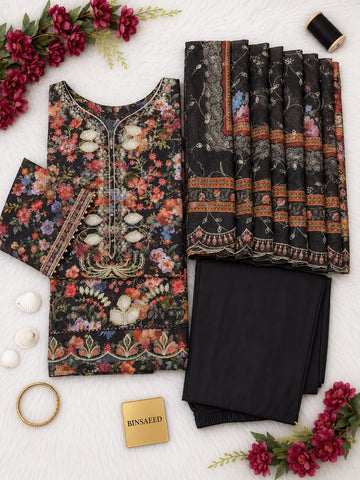 Bin Saeed Luxury Lawn Embroidery Stitced Collection 2026 D-4