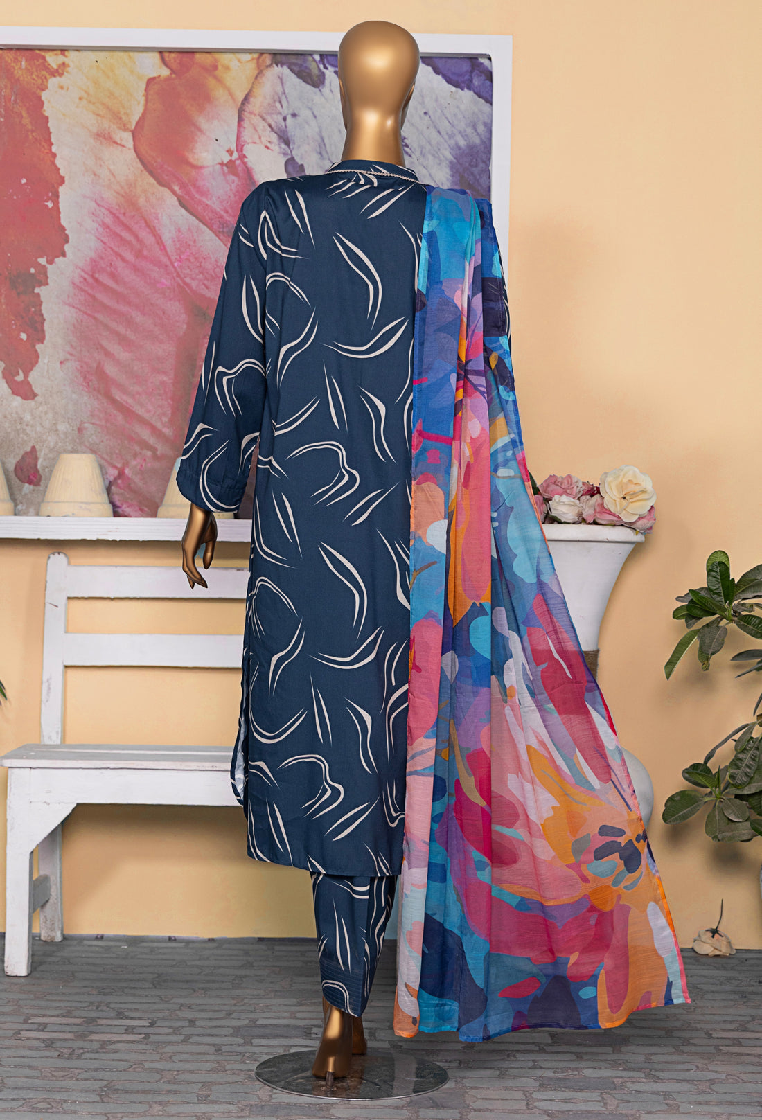 HZ Textile Unstitched Full Suit Linen Wintry Vol-4 Collection 25 D-09