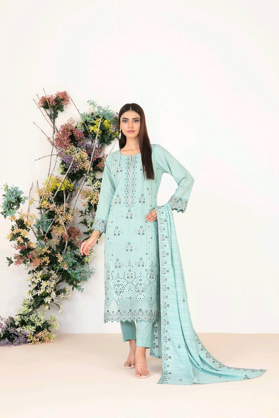 Shahid Tawakkal Embroidered Karrandi - Cutwork Embroidered Shawl Dupatta Collection 2025  D-02
