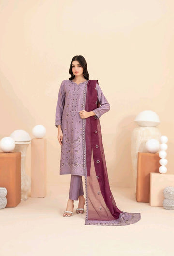 Shahid Tawakkal Embroidered Boti Broshia Staple - Embroidered Fancy Khaddi Dupatta Collection 2025 D-01
