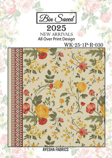 Bin saeed Luxury Digital Mid Summer All Over 2Piece Shirt & Shalwar UnStitched Collection 2025 D-30