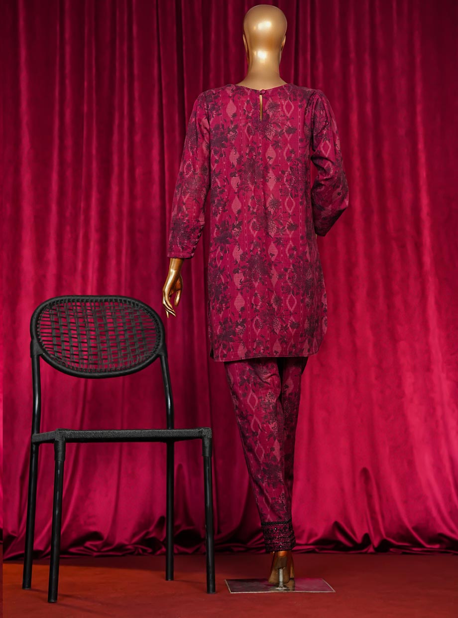 HZ Textile stitched Blooming Winter Khaddar 2Piece Co-ords Stitched Collection 2025 D-03