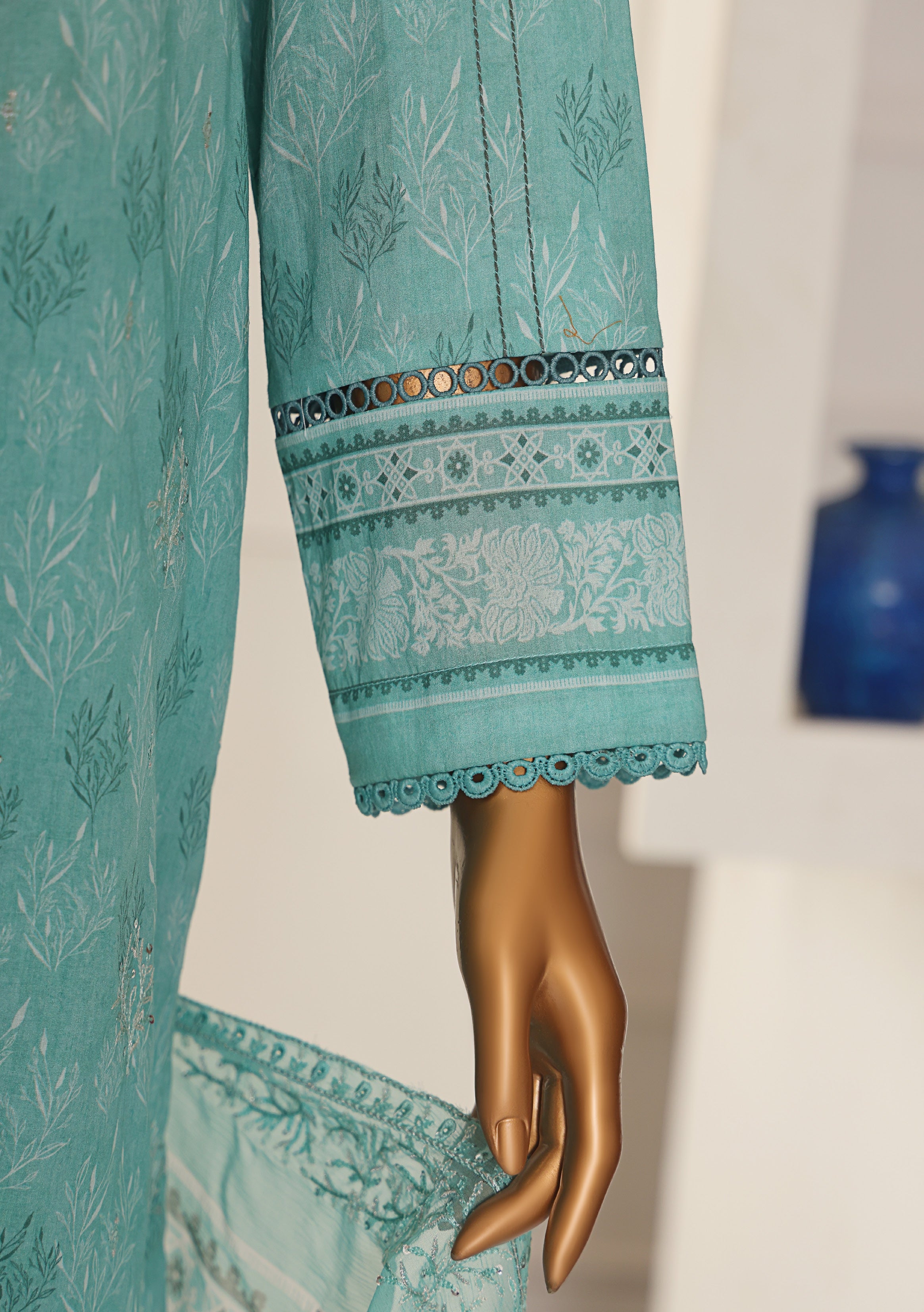 HZ Textile UNSTITCH Premium Embroidered Collection 2025 D-01