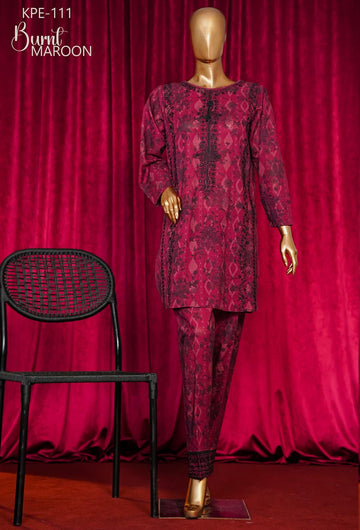 HZ Textile stitched Blooming Winter Khaddar 2Piece Co-ords Stitched Collection 2025 D-03